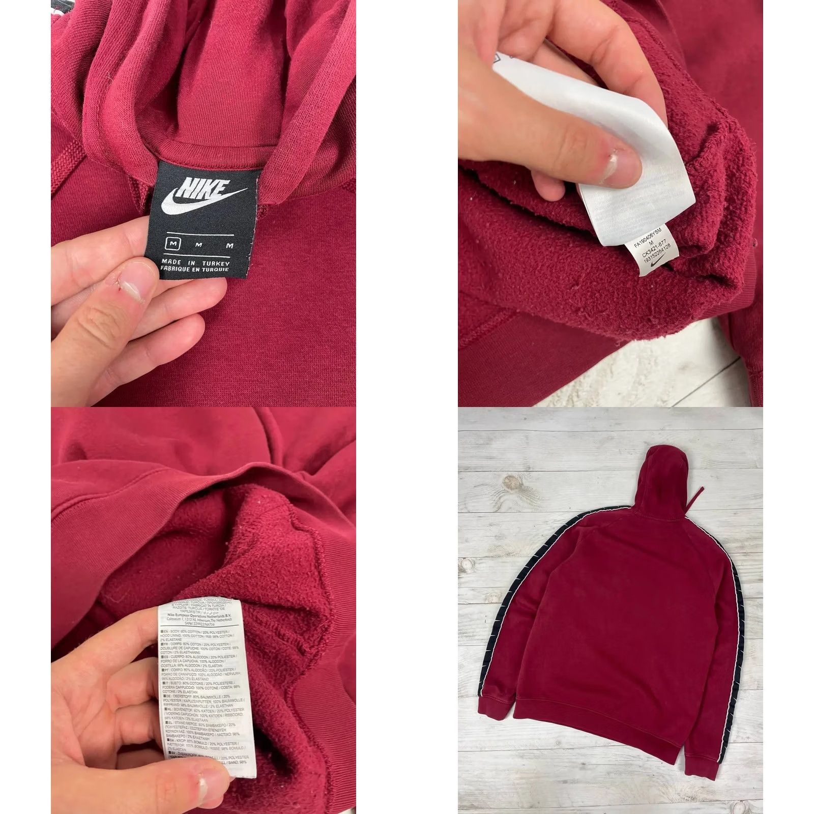 Nike VINTAGE Nike Tracksuit Hoodie And Pants M Burgundy Lampas Swoosh Y2K Men Size US M / EU 48-50 / 2 - 8 Thumbnail