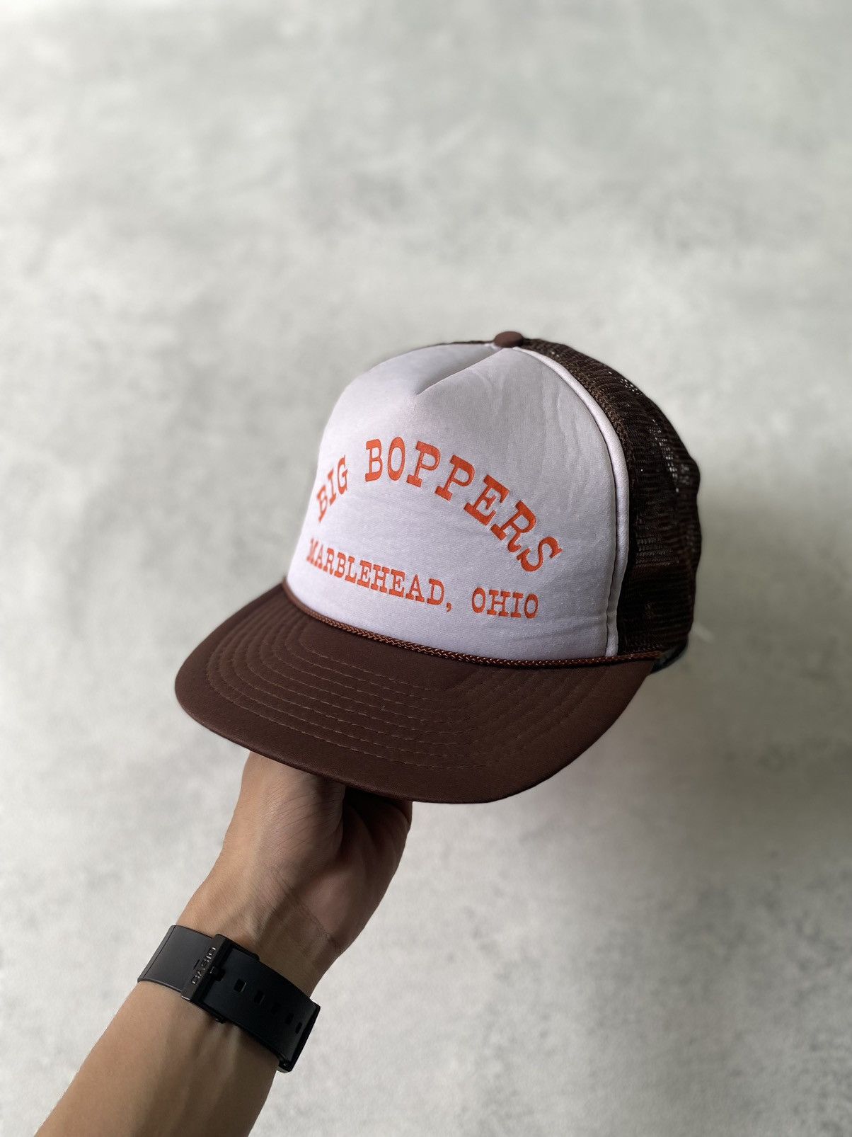 Japanese Brand × Vintage vintage 90’s Trucker hat Big boppers Brown Travis scott Size ONE SIZE - 4 Thumbnail
