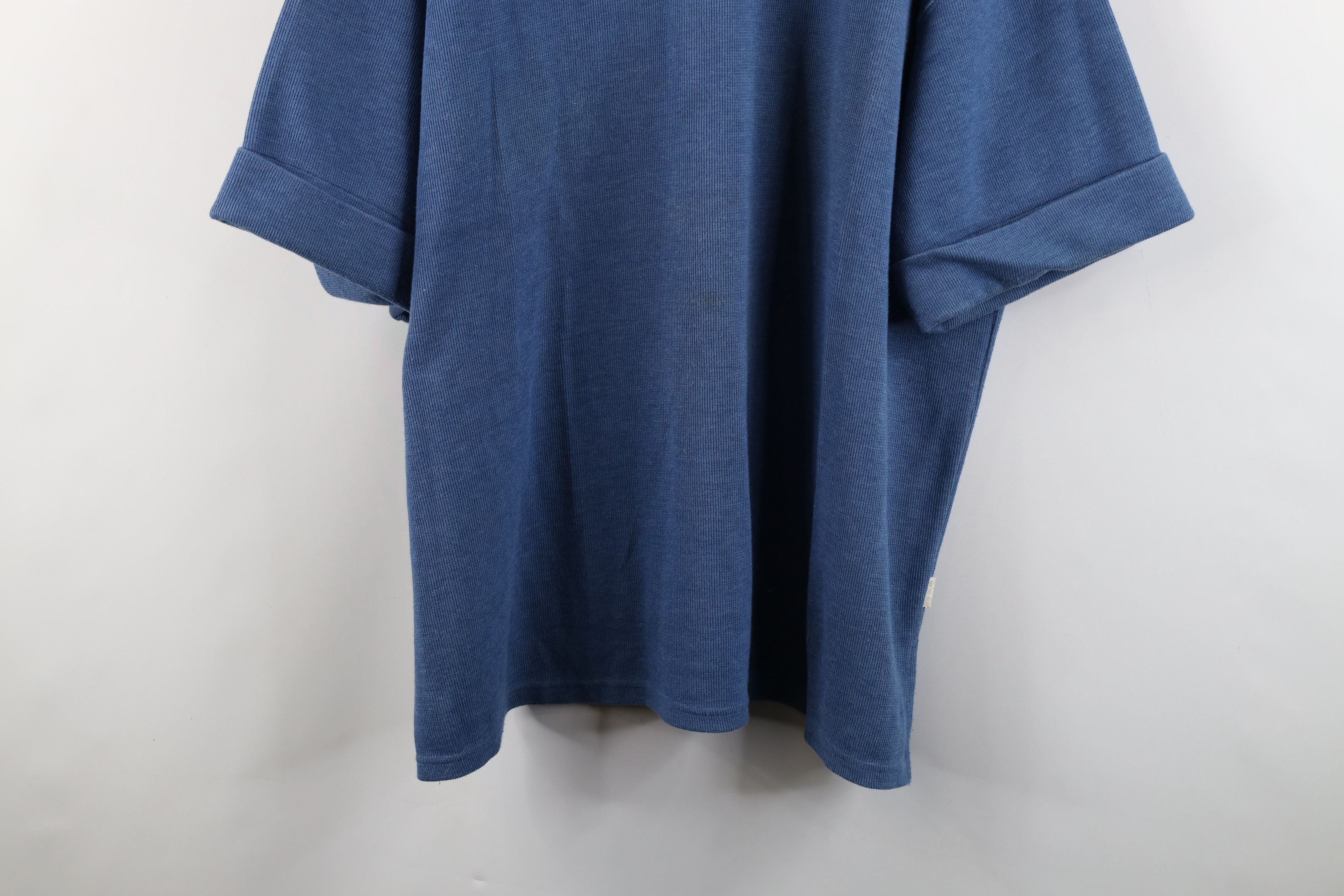 Express × Vintage Vintage 90s Express Baggy Thermal Ribbed Knit T-Shirt Blue Size L / US 10 / IT 46 - 3 Thumbnail