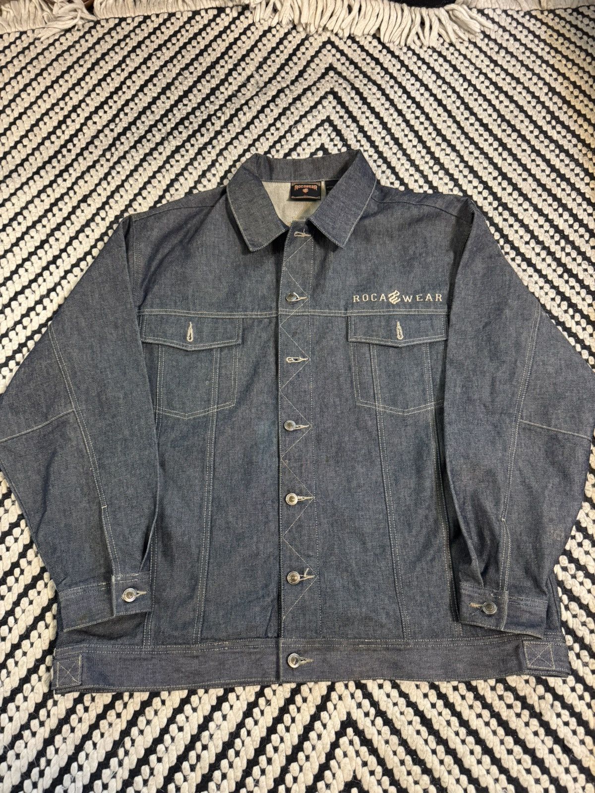 Rocawear Vintage Rare Roca Wear Men’s 2XL Twill Black Denim Jacket Size US XXL / EU 58 / 5 - 1 Thumbnail