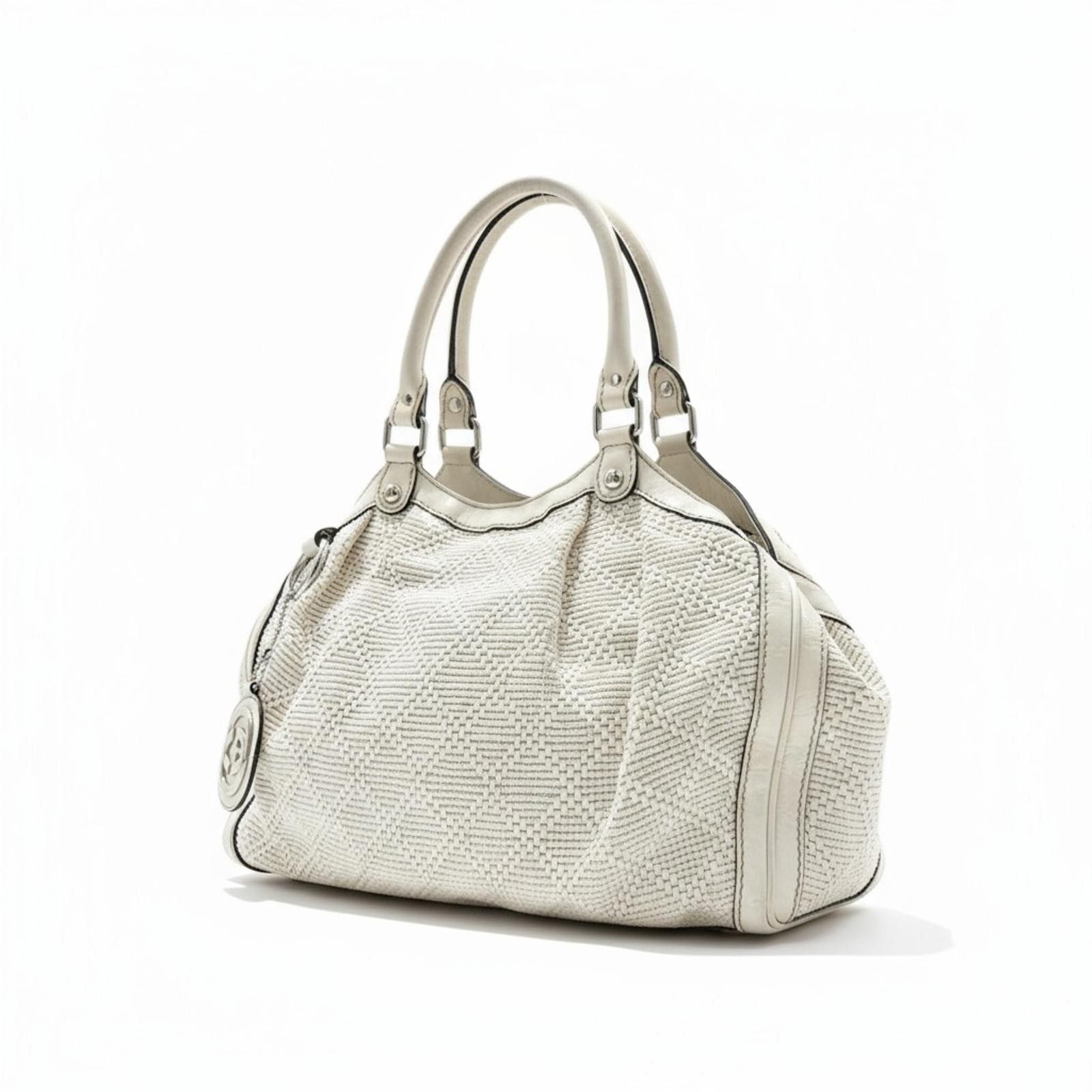 Gucci Gucci - White Leather Handbag Signature Logo Size ONE SIZE - 1 Thumbnail