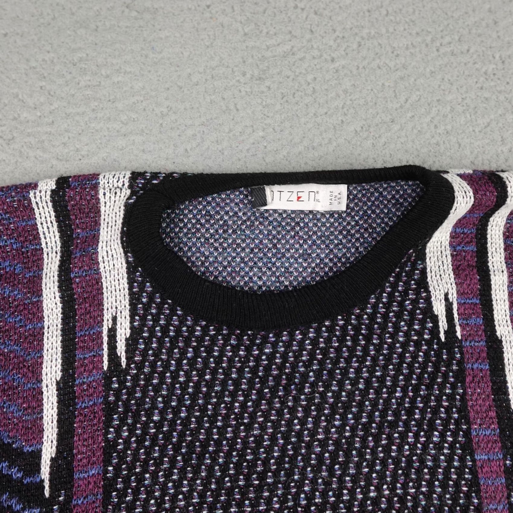Jantzen Vintage Jantzen Sweater Mens XL Black Geometric 3D Knit Pullover Made USA 90s Size US XL / EU 56 / 4 - 4 Thumbnail