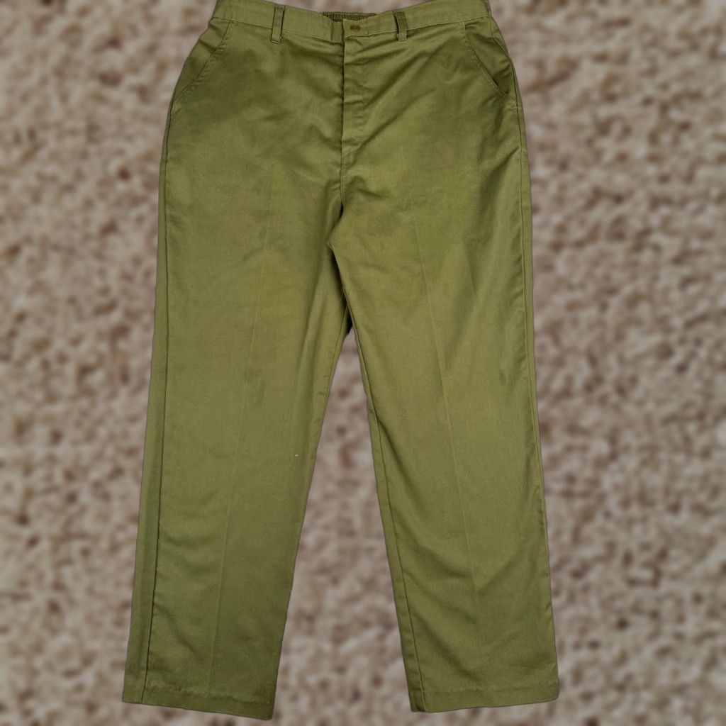 Vintage VINTAGE Boy Scouts Pants 33x29 Green Cotton Blend Twill Elastic Waist Men Adults Size US 33 - 1 Thumbnail