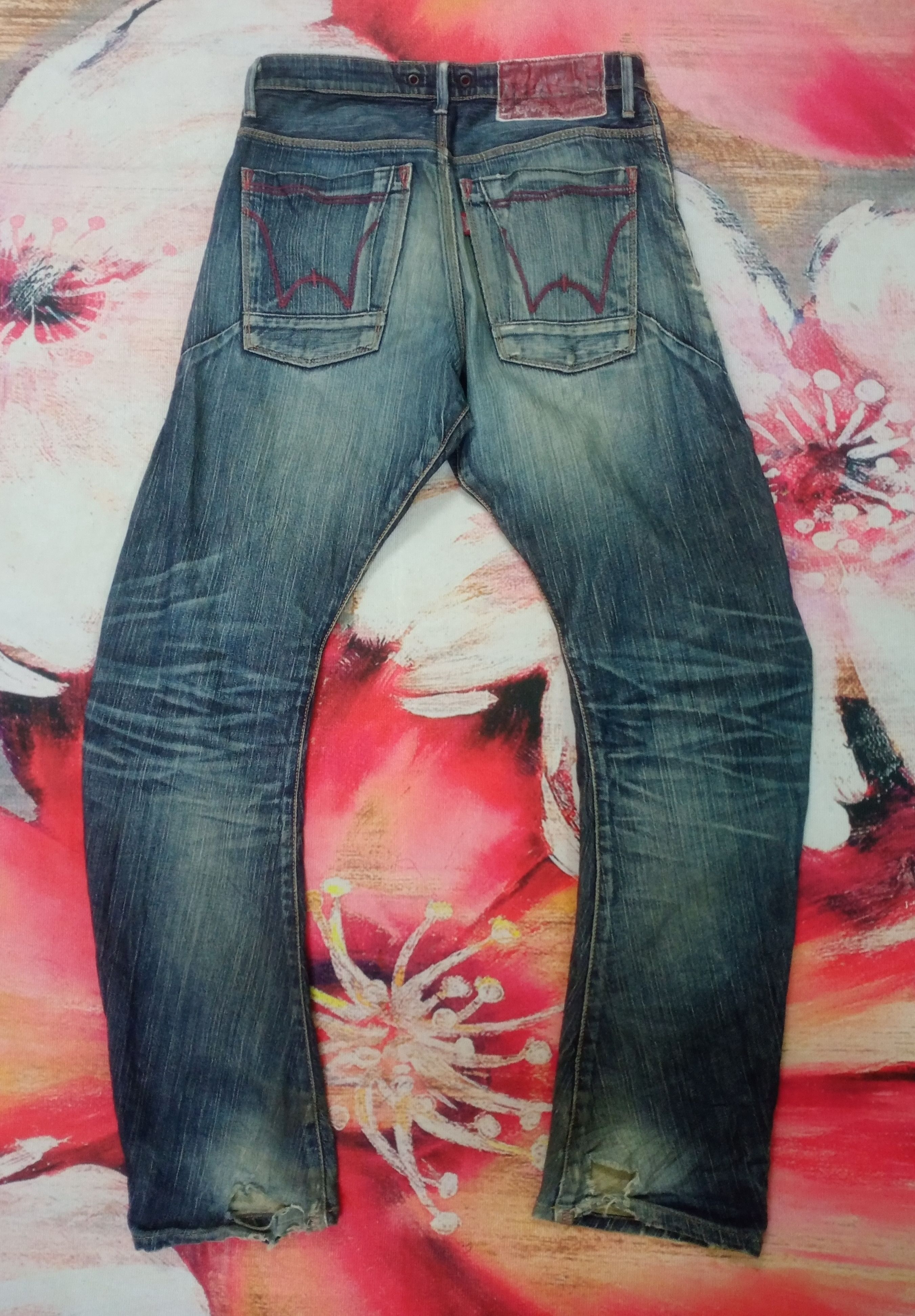 Edwin Rare Vintage Edwin Blue Trip Distressed Jeans Denim Size US 30 / EU 46 - 2 Thumbnail