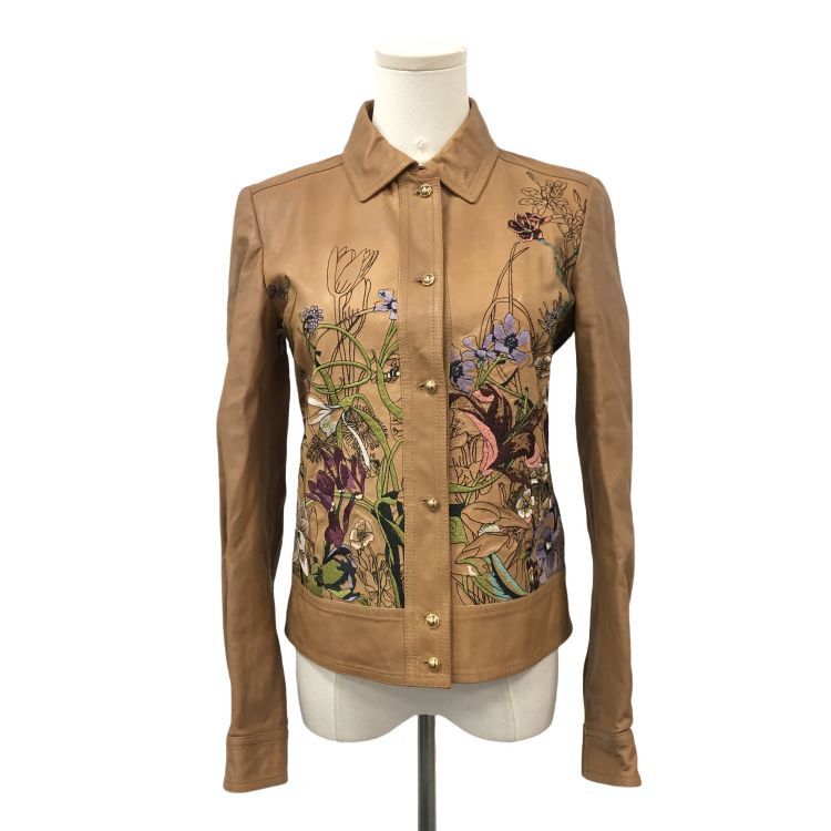 Gucci Gucci Floral Leather Jacket Size 40 Size S / US 4 / IT 40 - 1 Thumbnail