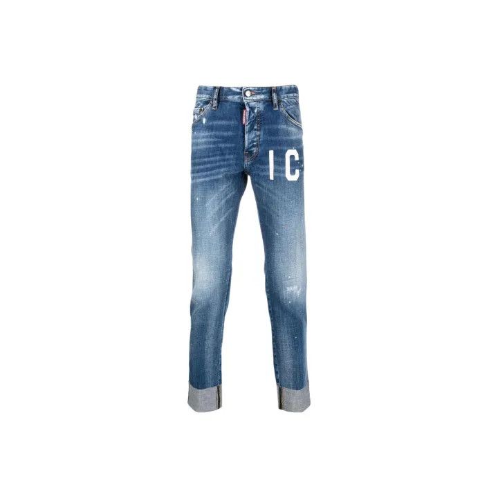Dsquared2 DSQUARED2 SS23 Logo Print Low Waist Jeans 0079 Size US 44 / EU 60 - 1 Thumbnail