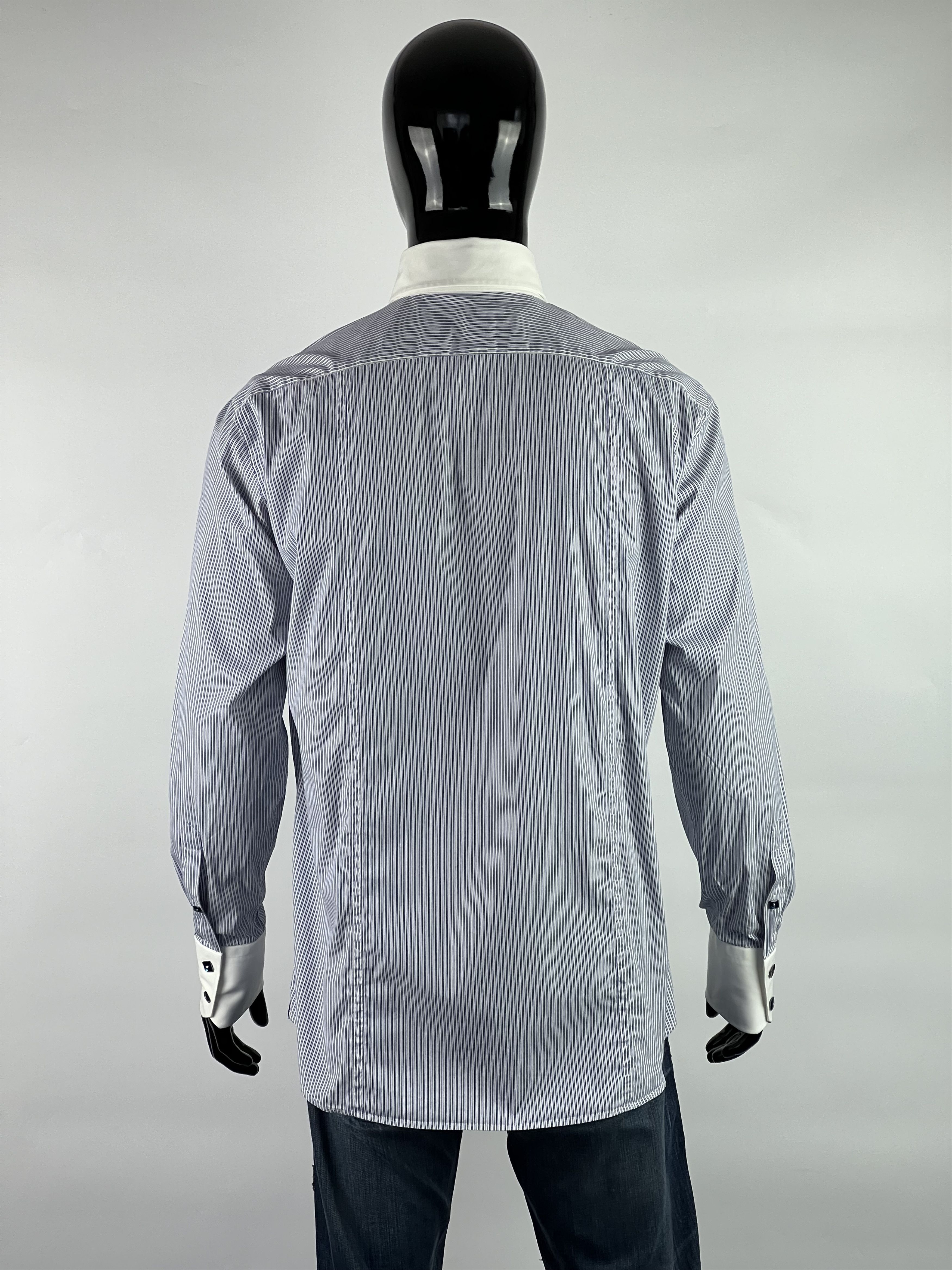Billionaire Couture Striped Cristal Button Up Shirt 18/45