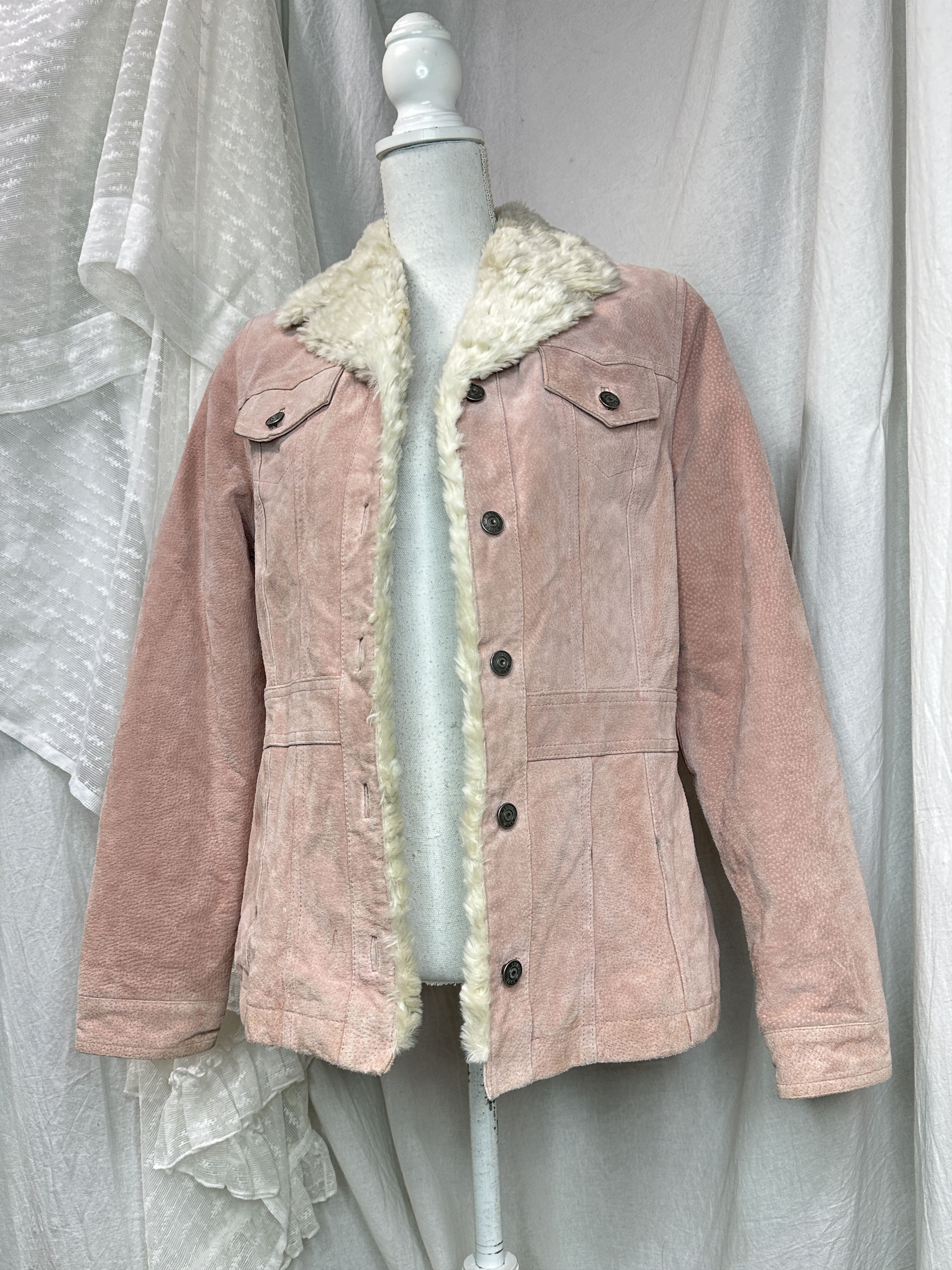 Vintage Vintage Leather Baby Pink NYC Girl Style Jacket Y2K Size M / US 6-8 / IT 42-44 - 1 Thumbnail