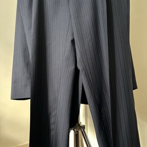 Jos. A. Bank Jos. A. Bank Mens 44L Navy Striped 100% Wool 2 Piece Suit Wi Size 44L - 17 Thumbnail
