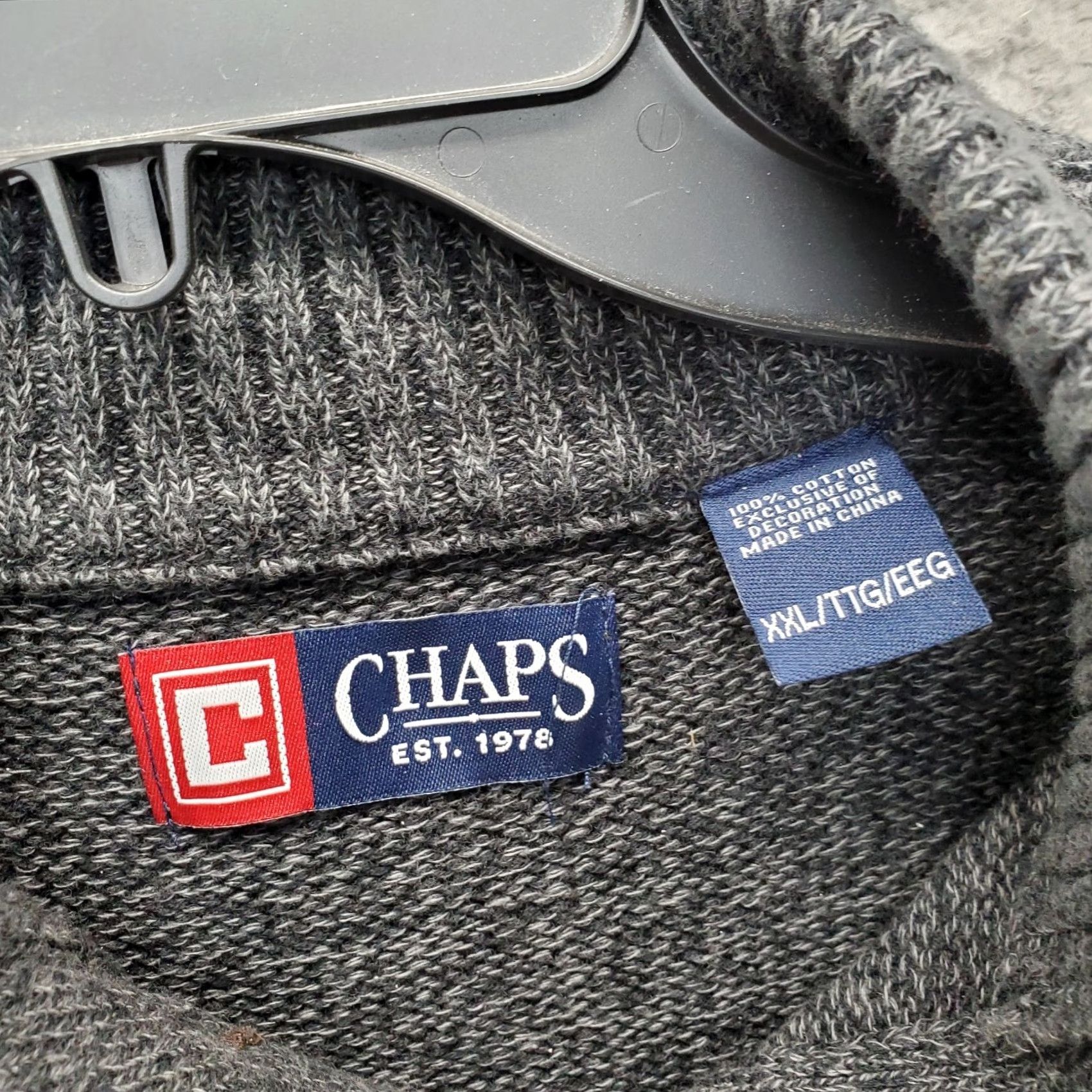 Chaps Chaps Mens XXL Gray Cable-Knit Raglan Sleeve 1/4 Button Pullover Sweater Size US XXL / EU 58 / 5 - 6 Thumbnail