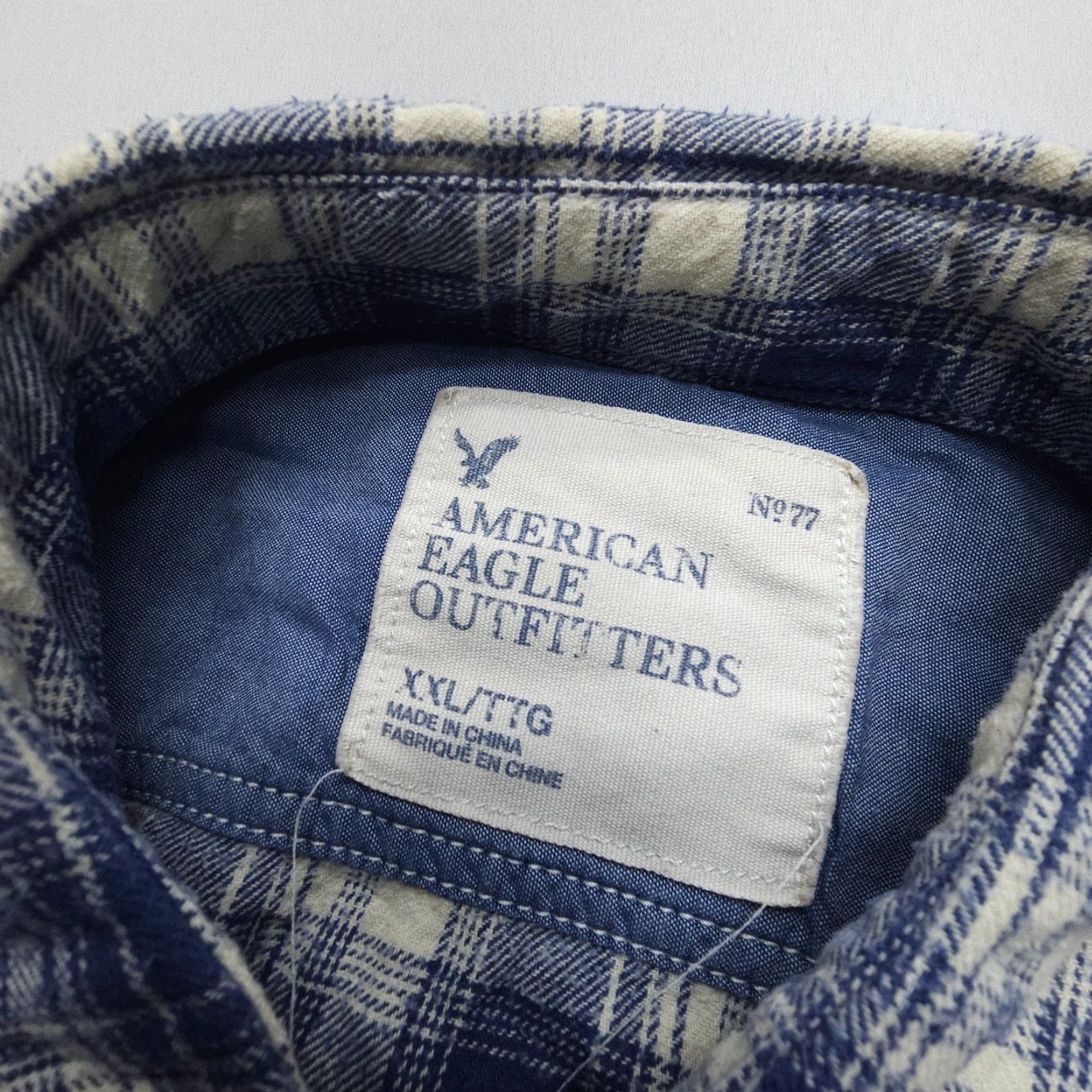American Eagle Outfitters American Eagle Outfitters Button-Up Shirt Mens 2XL Blue Plaid Cotton Flannel Long Sleeve Classic Outdoor Casual Shirt Size US XXL / EU 58 / 5 - 7 Thumbnail