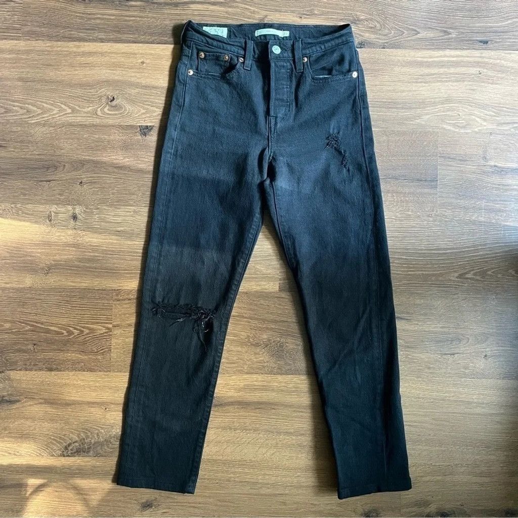 Levi's Levi's Premium Black Wedgie Ripped Denim Jeans 🖤👖 Size 42" / US 20 - 3 Thumbnail