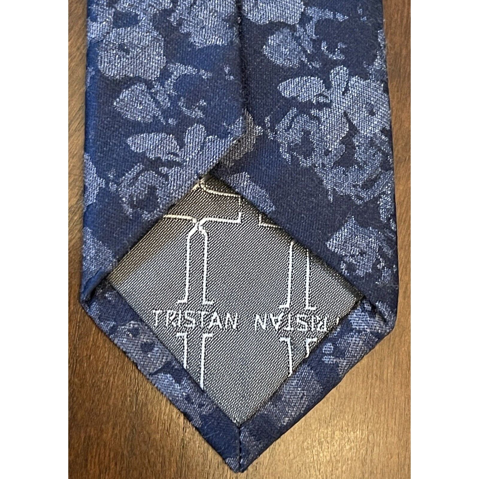 Other Tristan Blue 40% Silk 60% Wool Men’s Neck Tie Made In China Size ONE SIZE - 2 Thumbnail