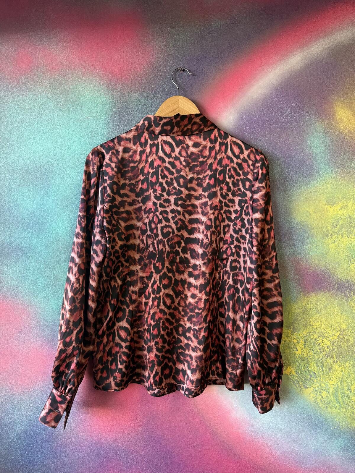 Other DKNY Leopard Print Long Sleeve Blouse-bold animal print Size L / US 10 / IT 46 - 4 Thumbnail