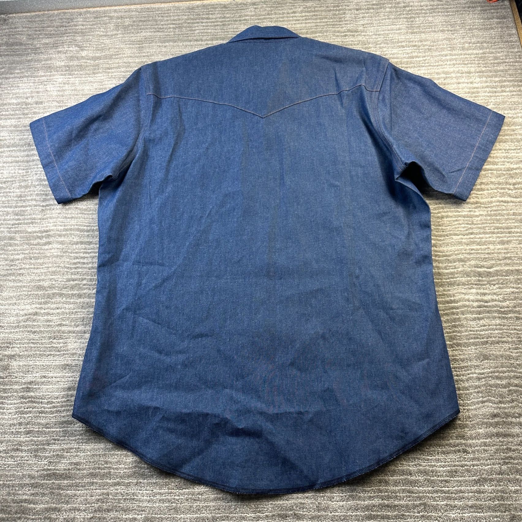 Wrangler Wrangler Shirt Mens Large Blue Denim Pearl Snap Western Size US L / EU 52-54 / 3 - 2 Thumbnail