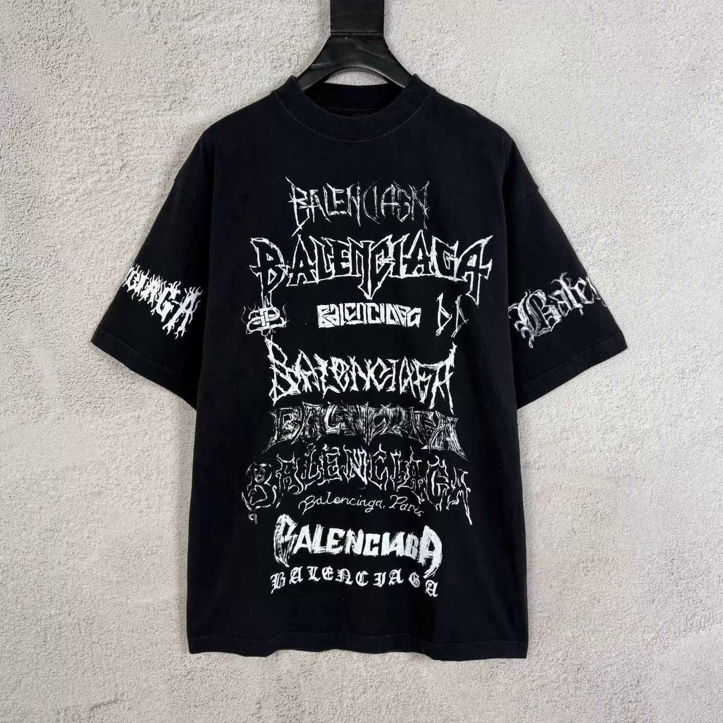 Balenciaga Black Short Sleeve Graphic T-Shirt Size S Size US S / EU 44-46 / 1 - 1 Thumbnail