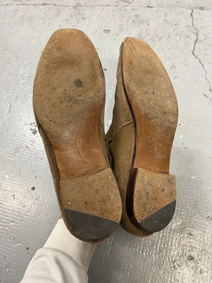 Vintage Saint Laurent Beige Suede Strap Camel Leather Boots Size US 8.5 / EU 41-42 - 6 Thumbnail