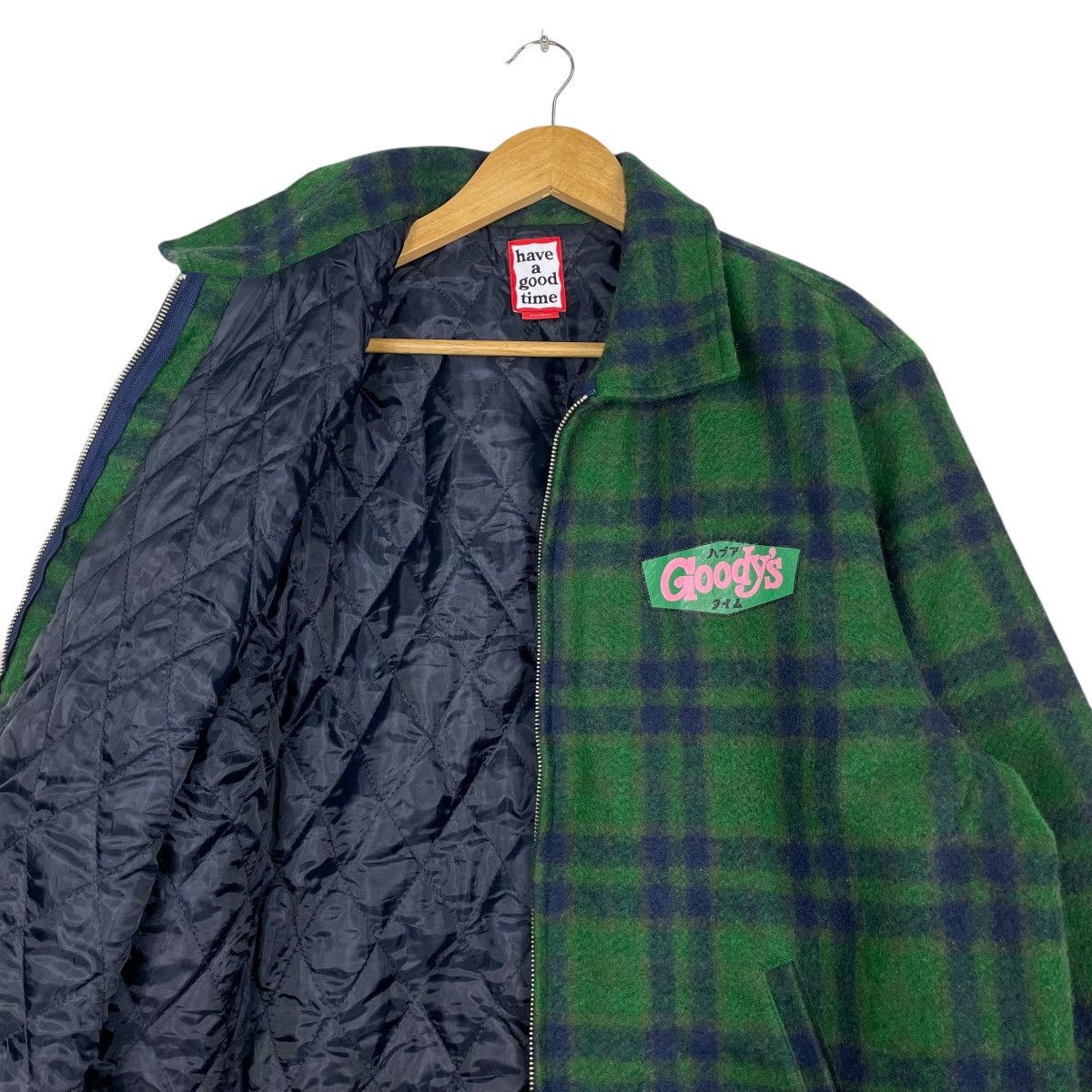 Have A Good Time × Japanese Brand 💥GOODYS ZIP UP TARTAN GREEN JACKET Size US L / EU 52-54 / 3 - 10 Thumbnail