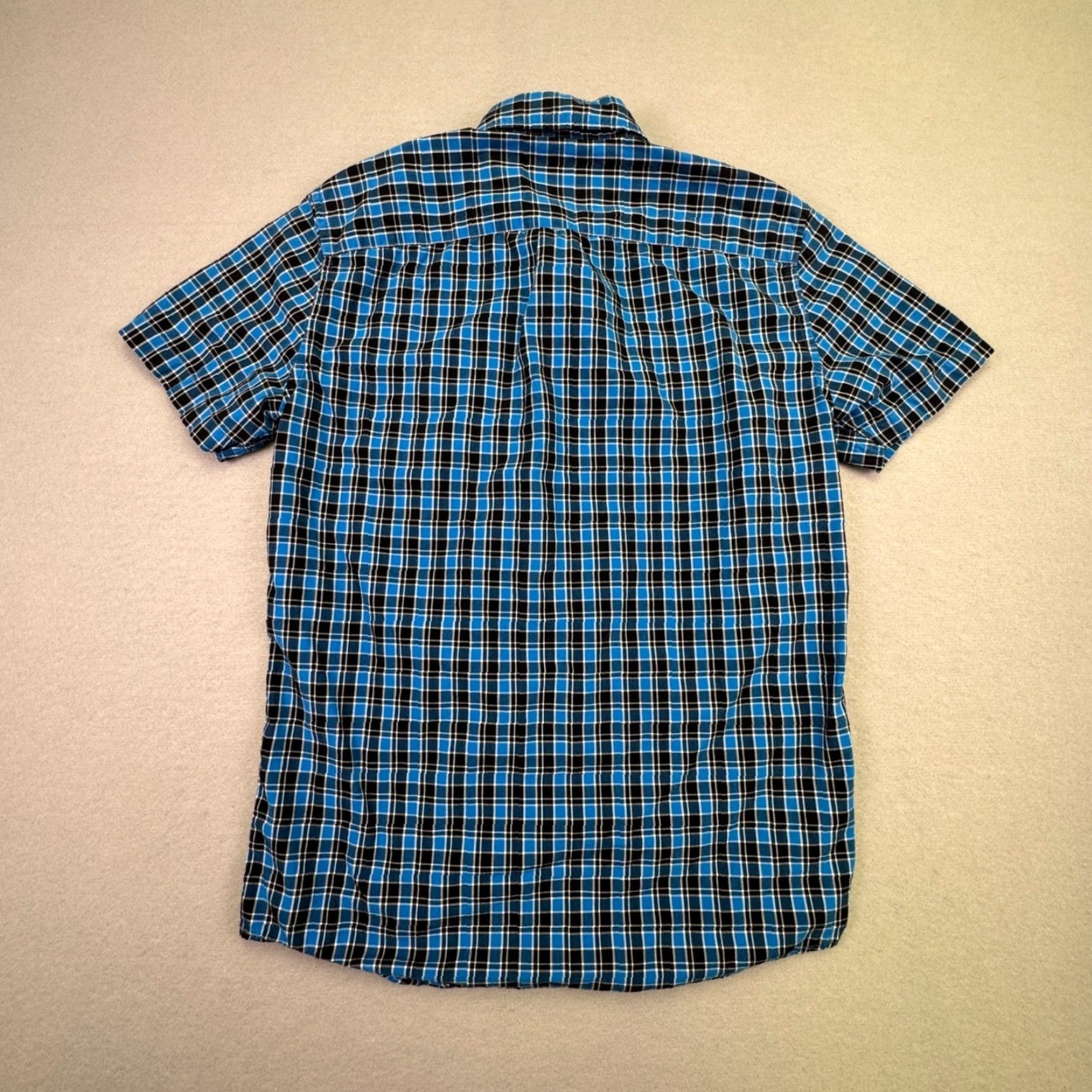 American Eagle Outfitters American Eagle Outfitters Men Blue Black Plaid Short Sleeve Button Up Shirt XS Size US XS / EU 42 / 0 - 5 Thumbnail