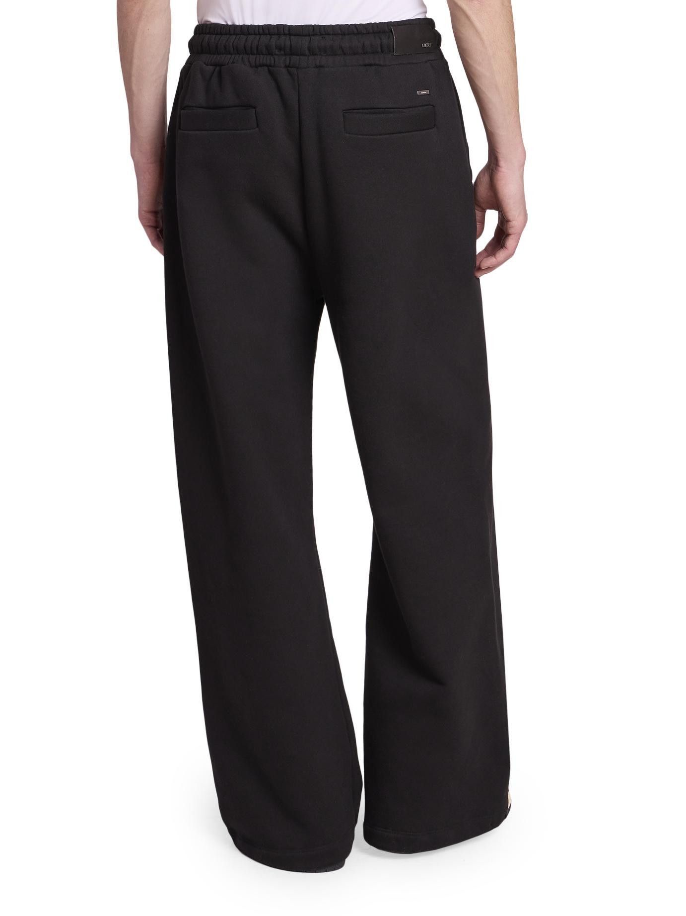 Amiri os11x1225 Club Wide-Leg Sweatpants & Joggers in Black Size US 34 / EU 50 - 4 Thumbnail