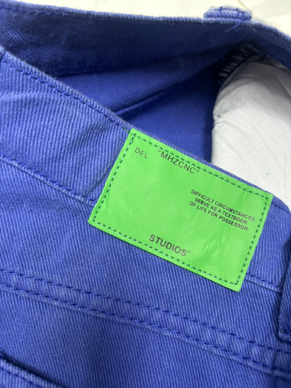 Designer 🔥 "MHZCNC" Studios Rare Faded Blue Wide Baggy Denim Jeans Size US 27 - 9 Thumbnail