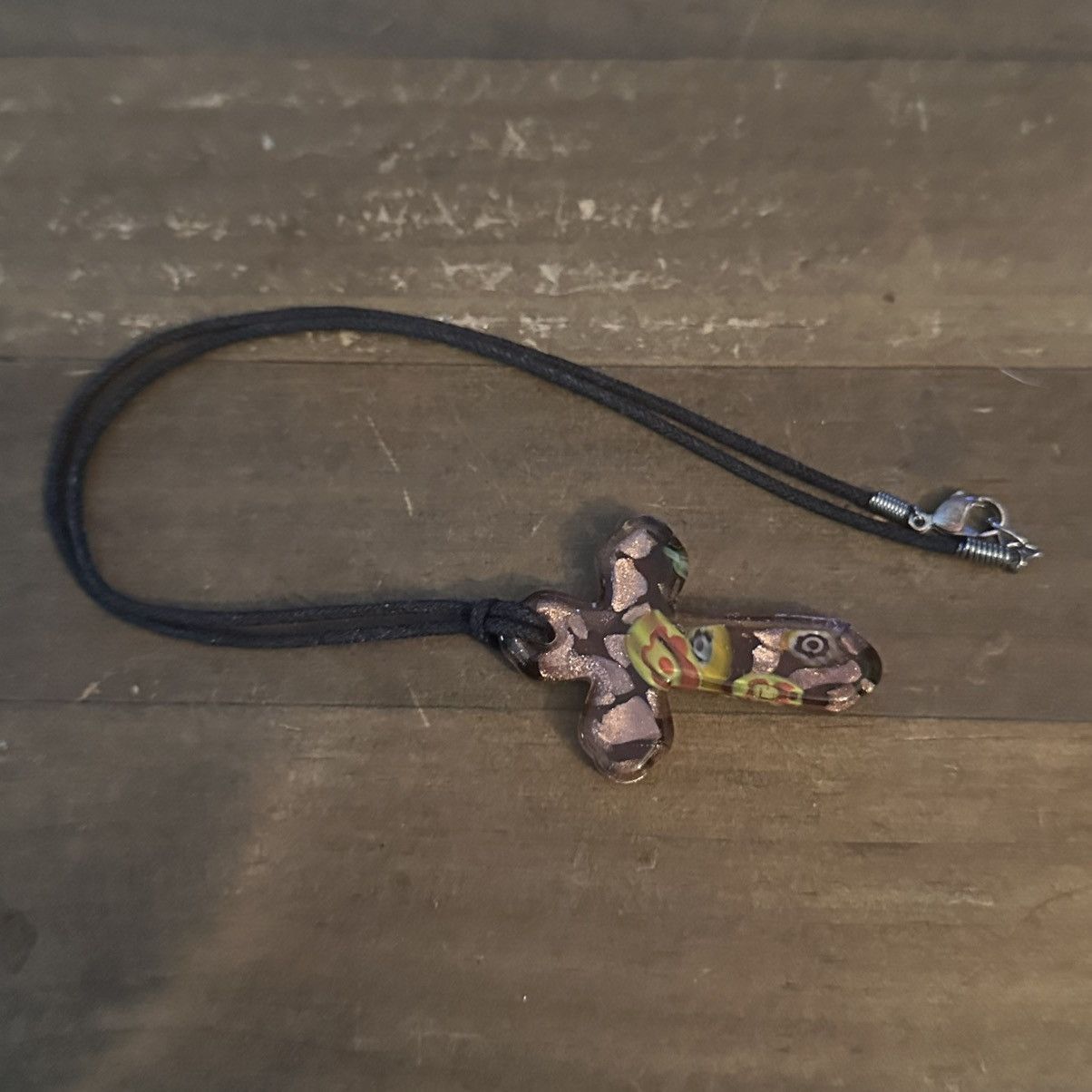 Other Colorful Murano glass cross pendant cord necklace Size ONE SIZE - 2 Thumbnail