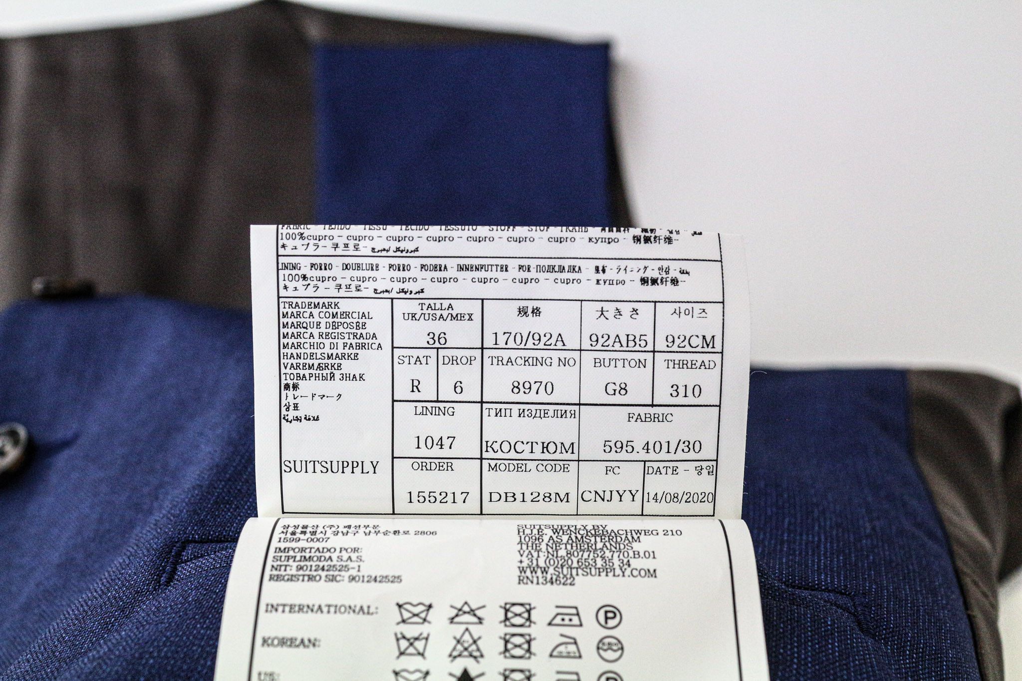 Suitsupply FERRARA UK36R Blue Wool Lined Waistcoat 76260 Size 36R - 6 Thumbnail