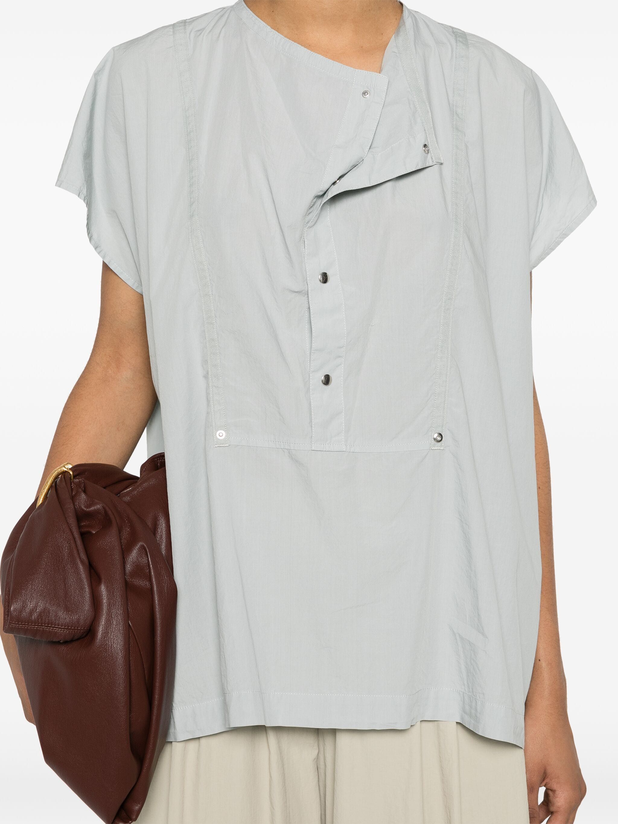 Lemaire o1s22i1n1024 Draped Neckline Blouse in Grey Size XS / US 0-2 / IT 36-38 - 5 Thumbnail