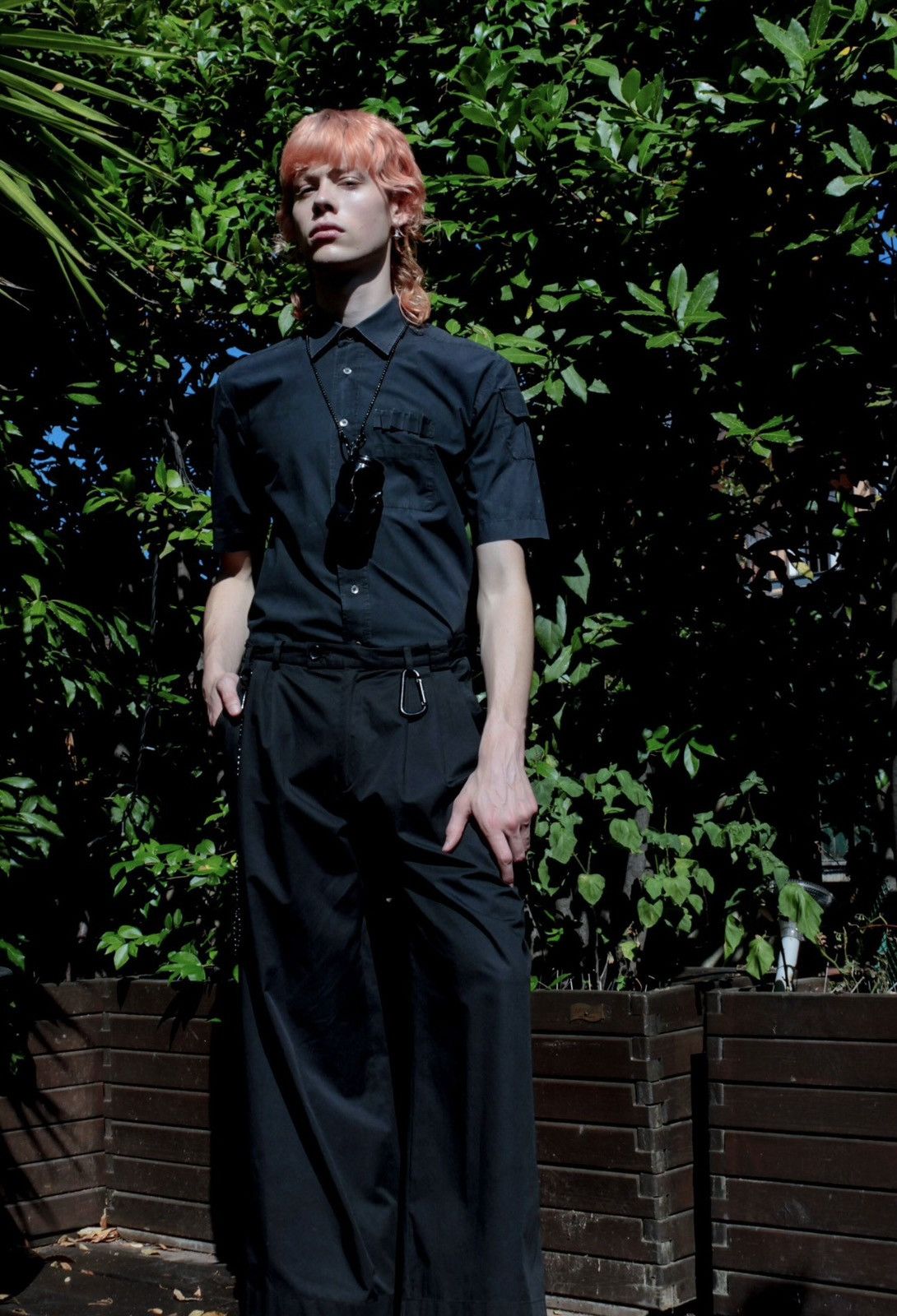 image of Raf Simons Ss03 2003 Consumed Wide Leg Cotton Pants Size 30 in Black, Men's