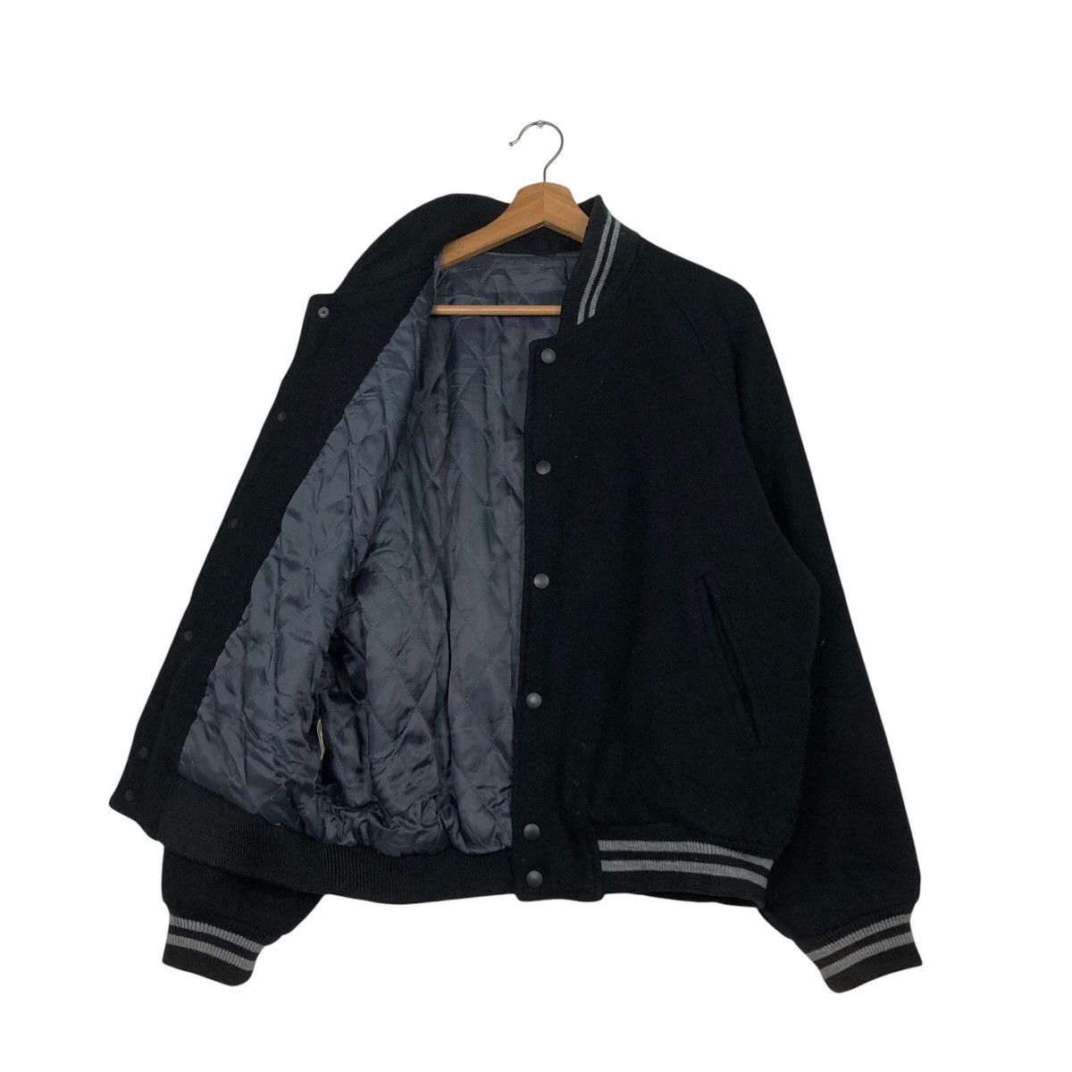 Hysteric Glamour 📌Rich Black Vintage Bomber Jacket Wool Embroidered Big Logo Size US M / EU 48-50 / 2 - 11 Thumbnail