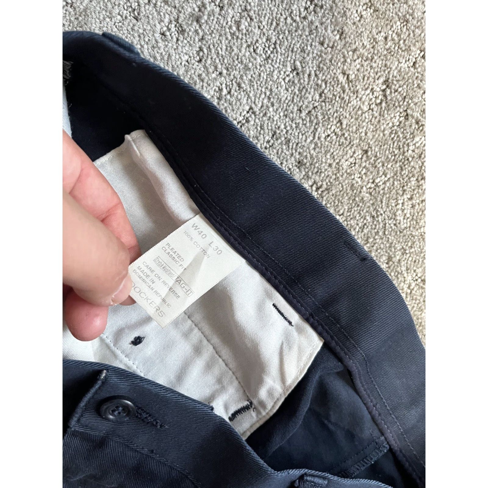 Dockers VINTAGE Dockers Classic Fit Pleated Dress Pants Mens 40x30 Blue Solid Chinos Size US 40 / EU 56 - 5 Thumbnail