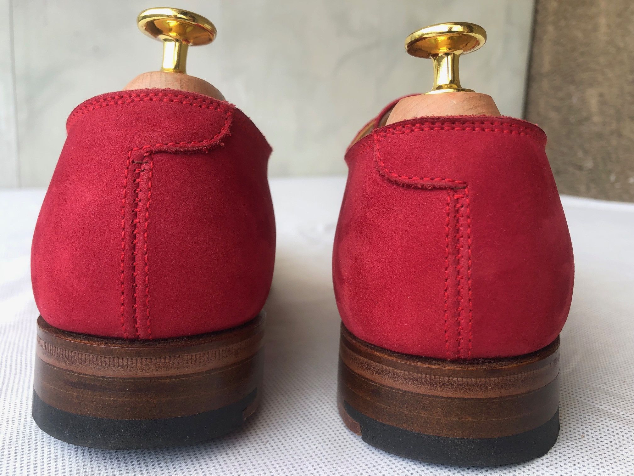 Grenson Grenson Red suede/leather cap toe double monk strap shoes Size US 7 / EU 40 - 5 Thumbnail