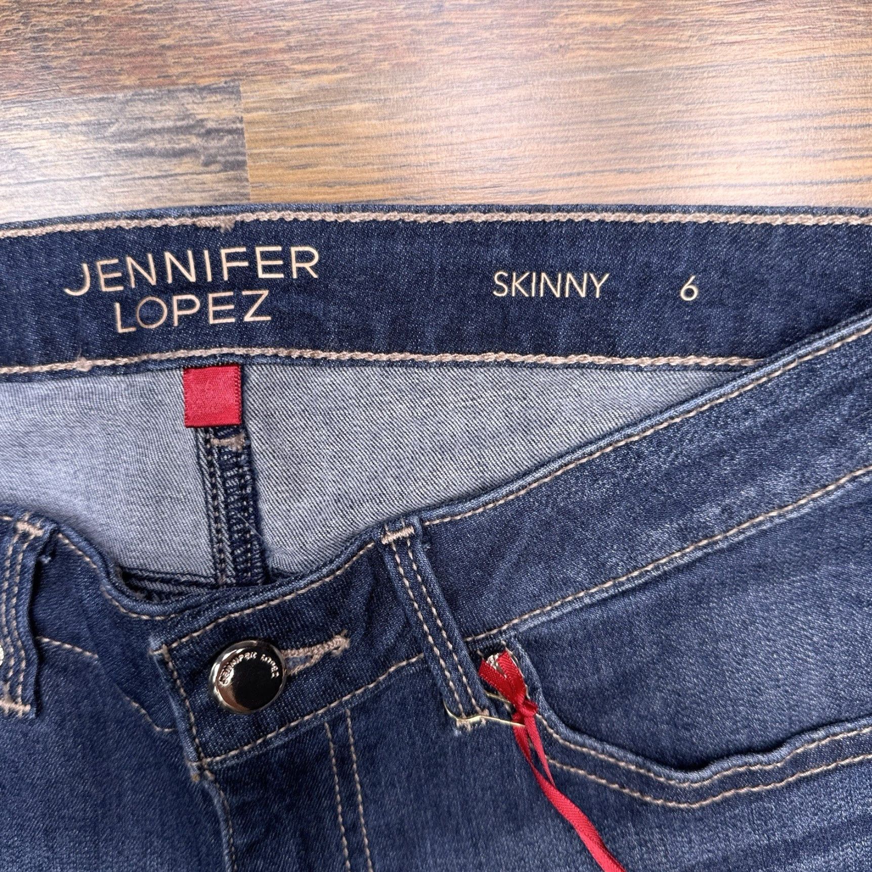Vintage Jennifer Lopez Jeans Skinny Womens 6 Mid Rise Stretch Denim Blue 5-Pocket Zip Slim City Modern Campaign Womens Size 28" / US 6 / IT 42 - 6 Thumbnail
