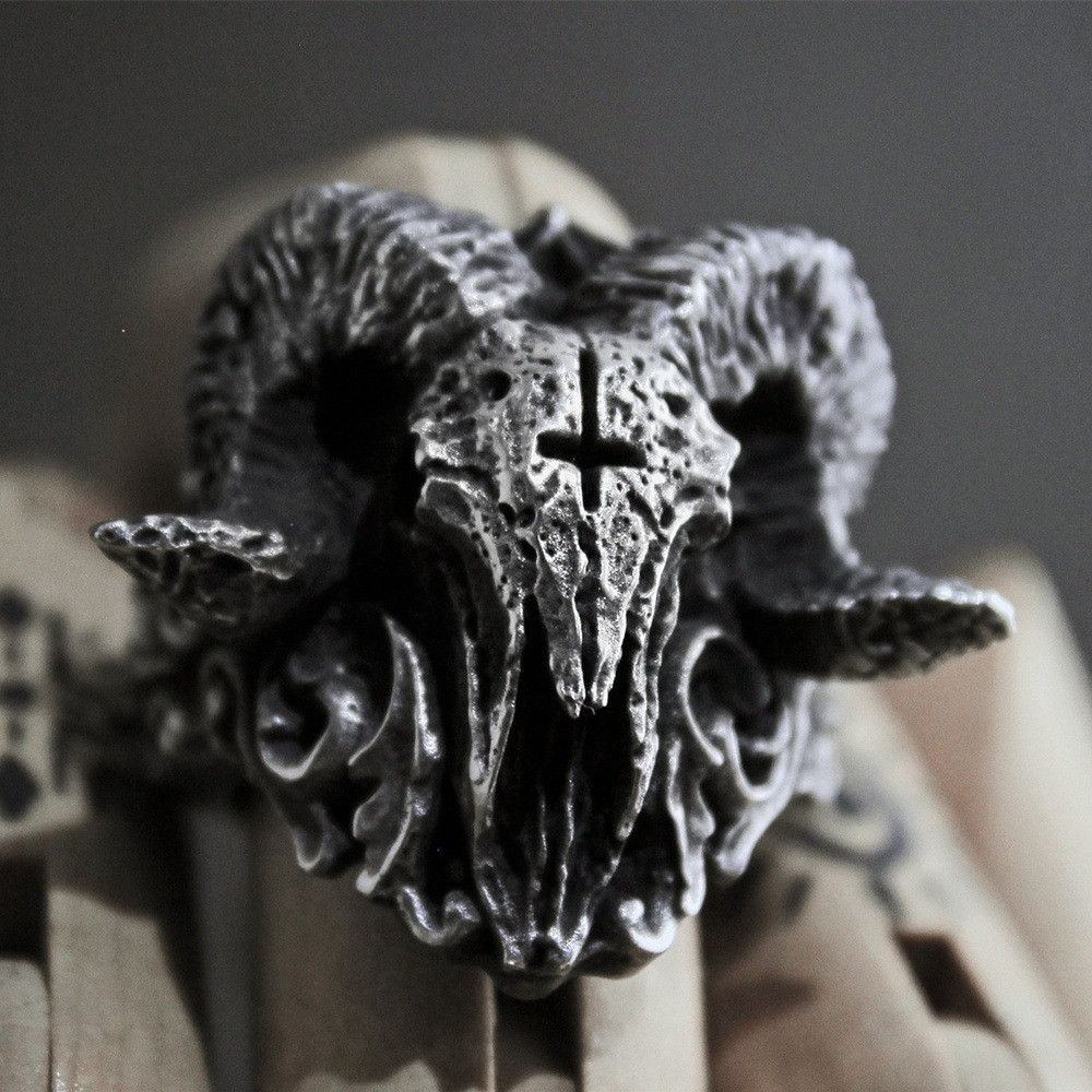Jewelry Goat Sheep Rare Jewelry Rings Open Chrome Ring (Size 7-13) Size ONE SIZE - 1 Thumbnail
