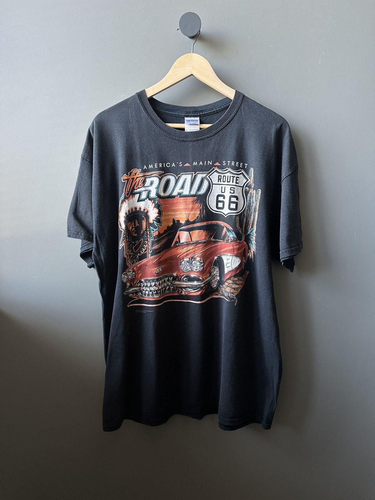 Gildan 90s Genaral Motors Route 66 Ralph White Merchandising Tee Size US XL / EU 56 / 4 - 1 Thumbnail
