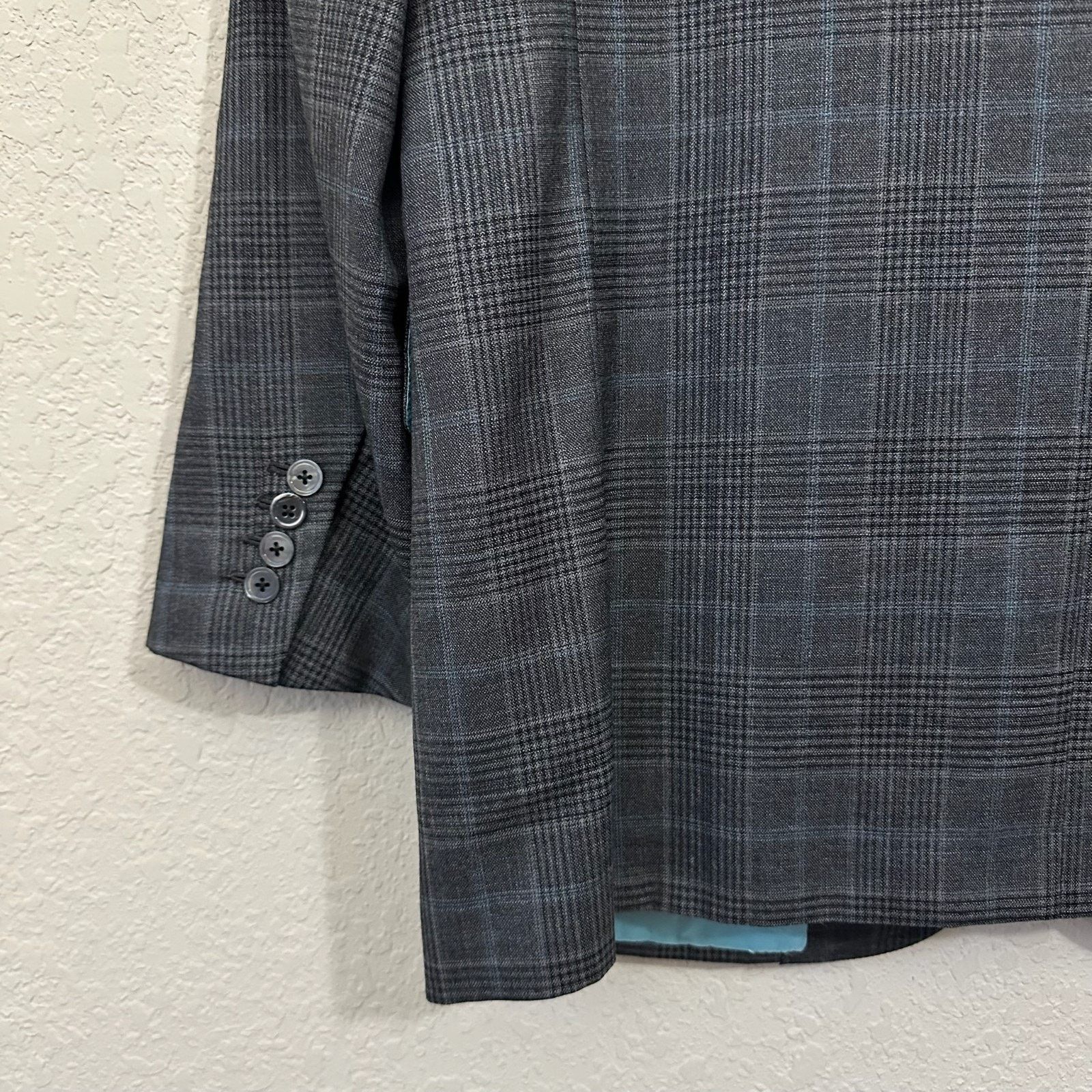 Isaia ISAIA Napoli Base V Blazer Plaid 140s Delain Selection Wool Size 52R - 5 Thumbnail