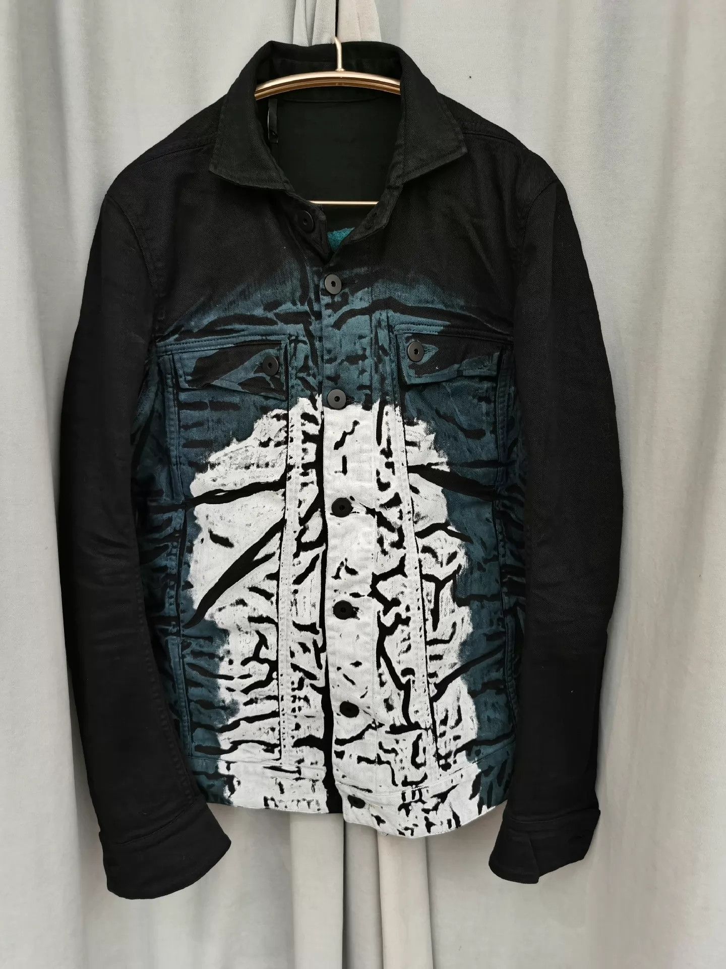 11 By Boris Bidjan Saberi 11 BY BORIS BIDJAN SABERI rare splatter denim jacket Size US M / EU 48-50 / 2 - 1 Thumbnail