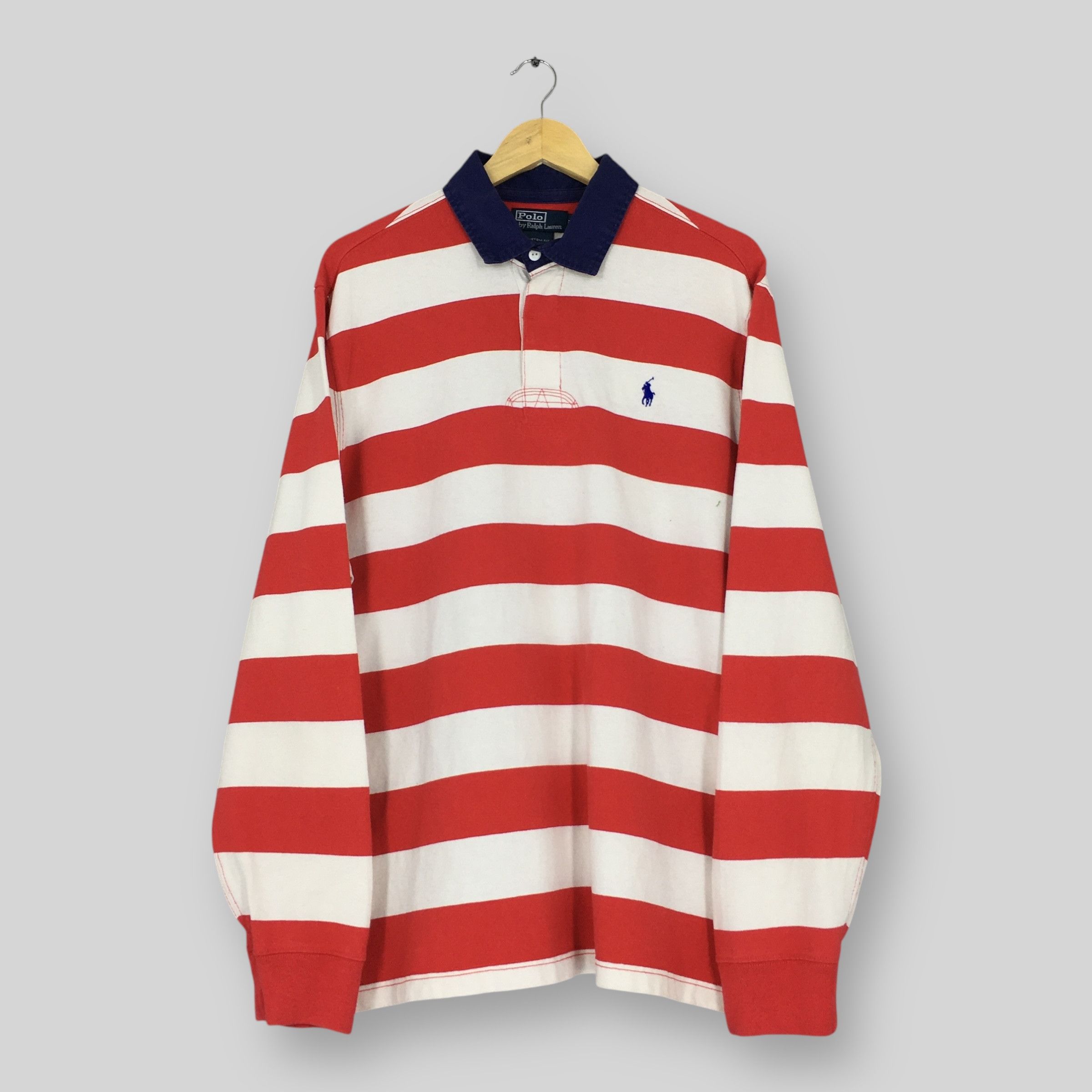 トップス 90s Polo Ralph Lauren HEAVYWEIGHT rugby Vintage 90s Polo Ralph Lauren Striped Rugby Longsleeve Shirt