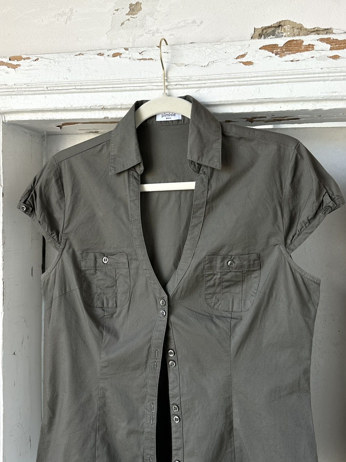 Japanese Brand × Vintage Vintage Khaki Shirt Size M / US 6-8 / IT 42-44 - 2 Thumbnail
