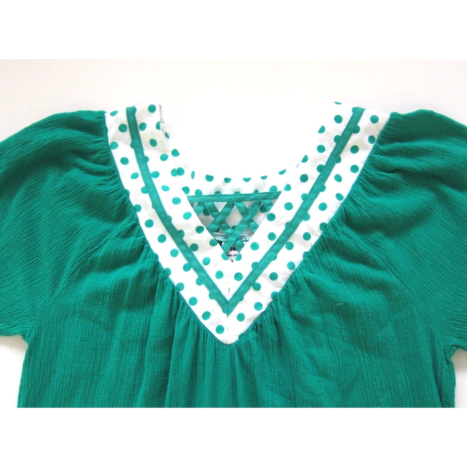 Vintage VINTAGE Anthony Richards Green White Polka Dot Pocket Muumuu Kaftan Maxi Dress MD Size M / US 6-8 / IT 42-44 - 5 Thumbnail