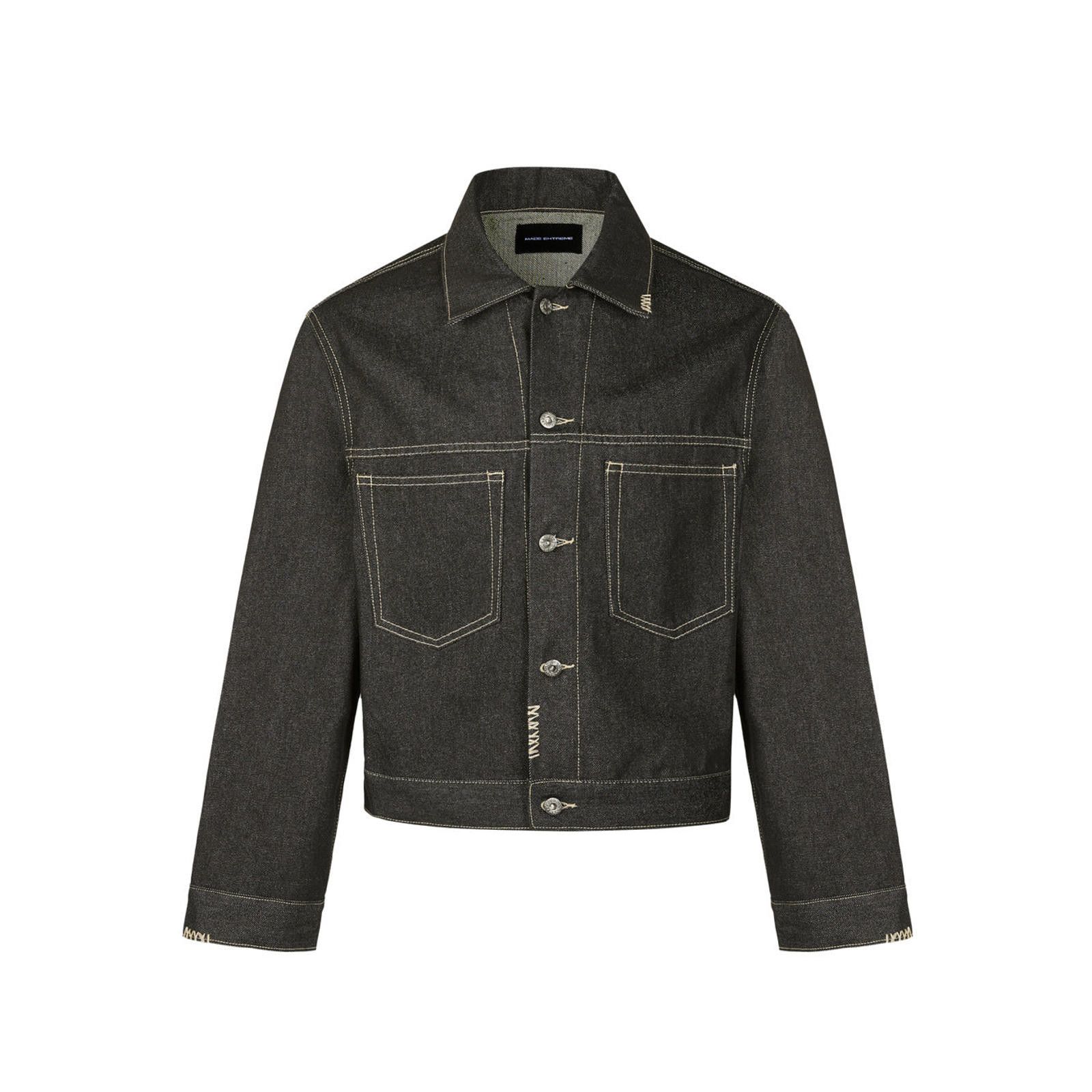 Vintage Black Classic Fit Denim Jacket, Men's Casual Outerwear Size US M / EU 48-50 / 2 - 5 Thumbnail