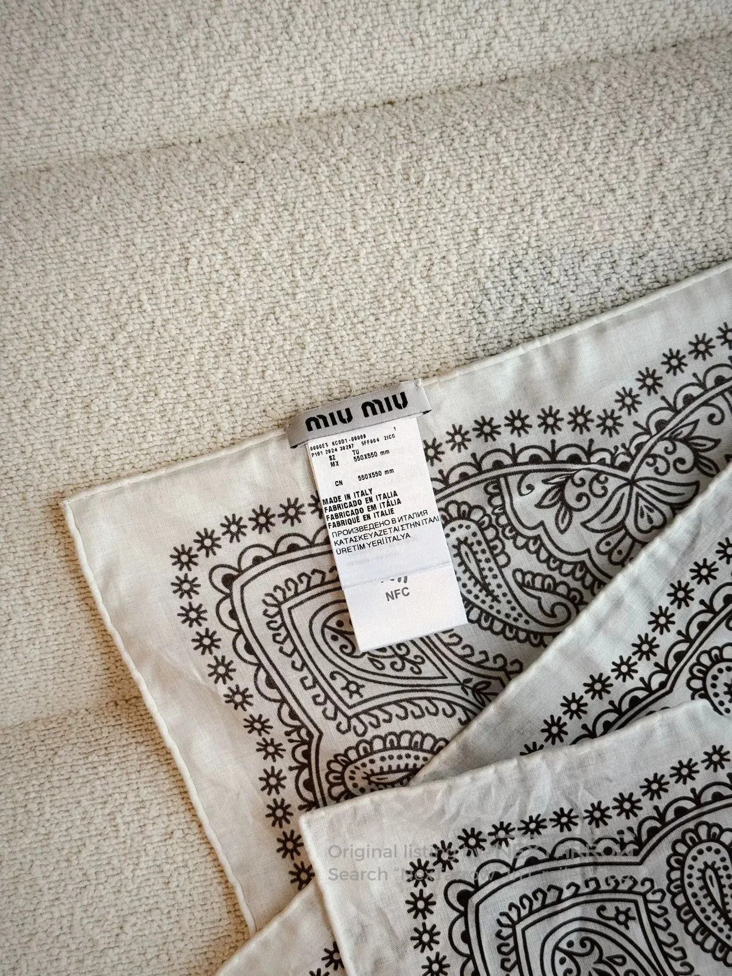 Miu Miu Miu Miu Printed Poplin Square Scarf. Size ONE SIZE - 8 Thumbnail