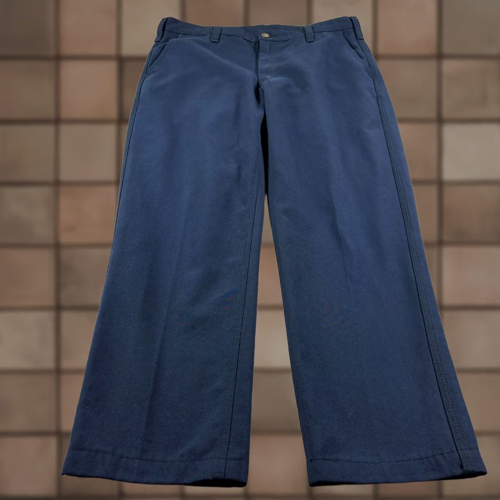 Vintage Workrite FR Pants Mens 34x28 Blue Flame Resistant Fire Workwear Aramid Pants Mens Blue 34x28 Size US 34 / EU 50 - 1 Thumbnail