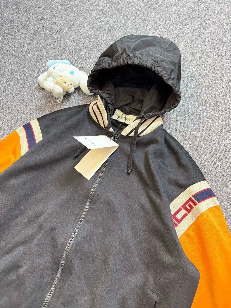 Gucci GucciBlack orange color block striped letter logo hooded ja Size US S / EU 44-46 / 1 - 3 Thumbnail