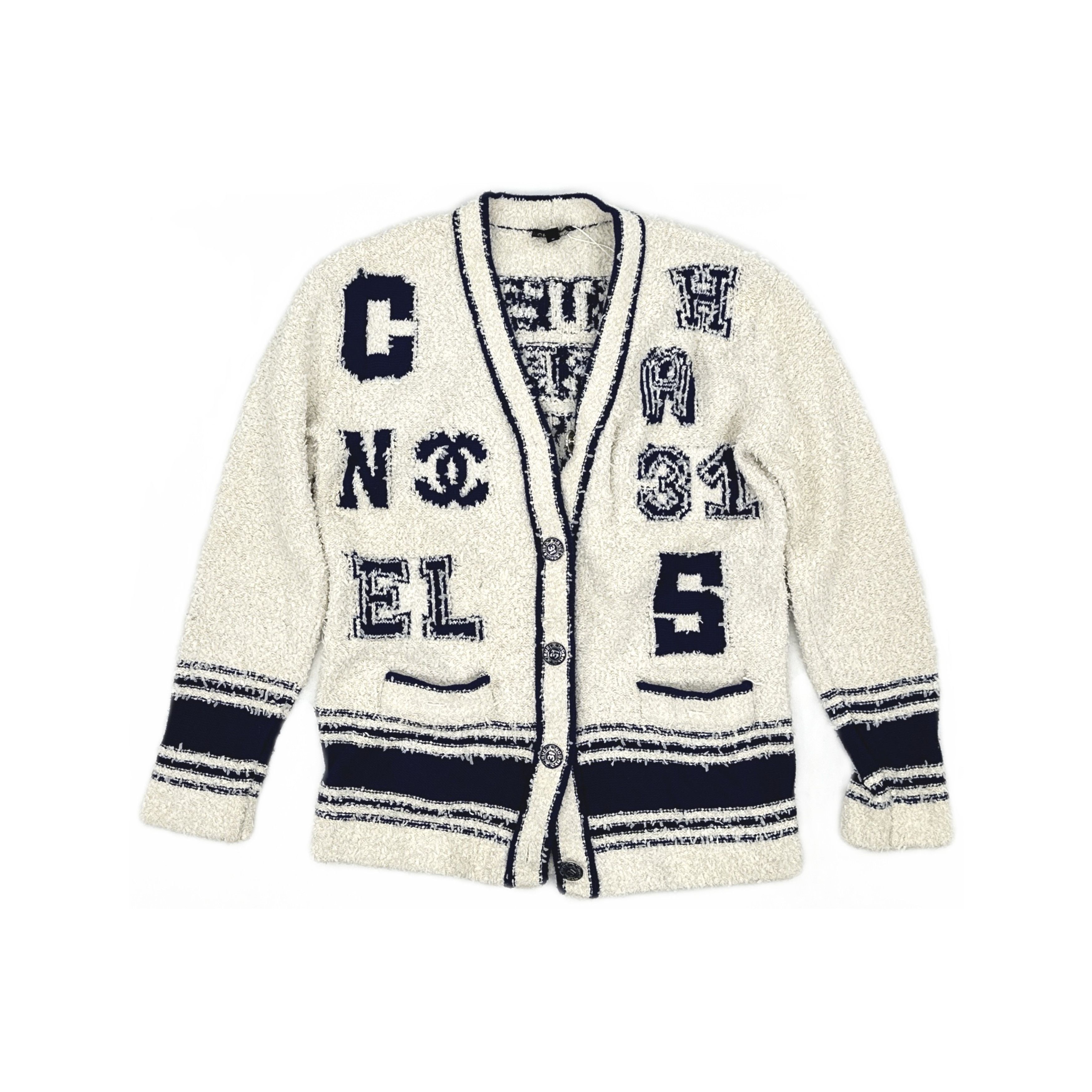 Chanel Chanel Logo Knit Cardigan Size 36 Size XS / US 0-2 / IT 36-38 - 1 Thumbnail