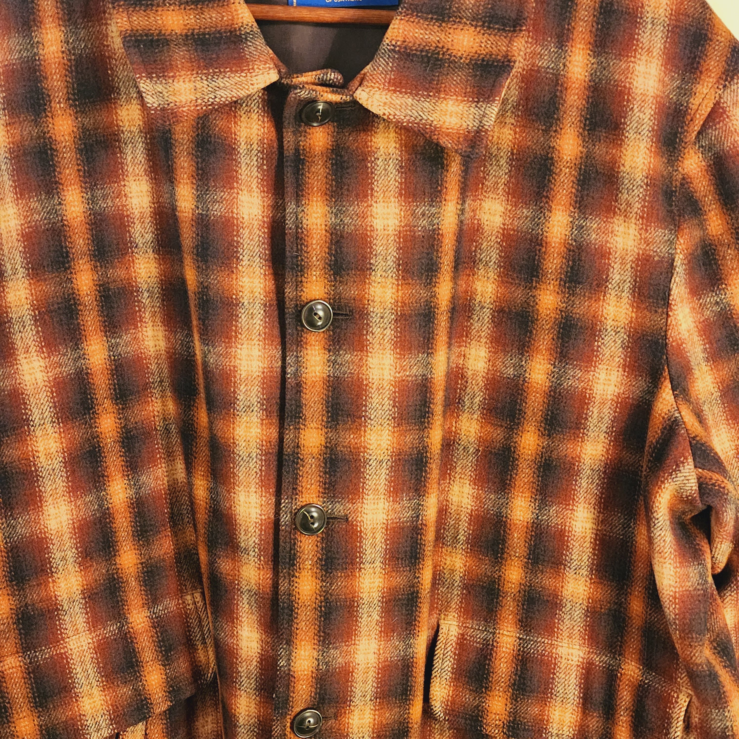Pendleton Vintage Pendleton Orange Wool Plaid Jacket Size US XL / EU 56 / 4 - 3 Thumbnail