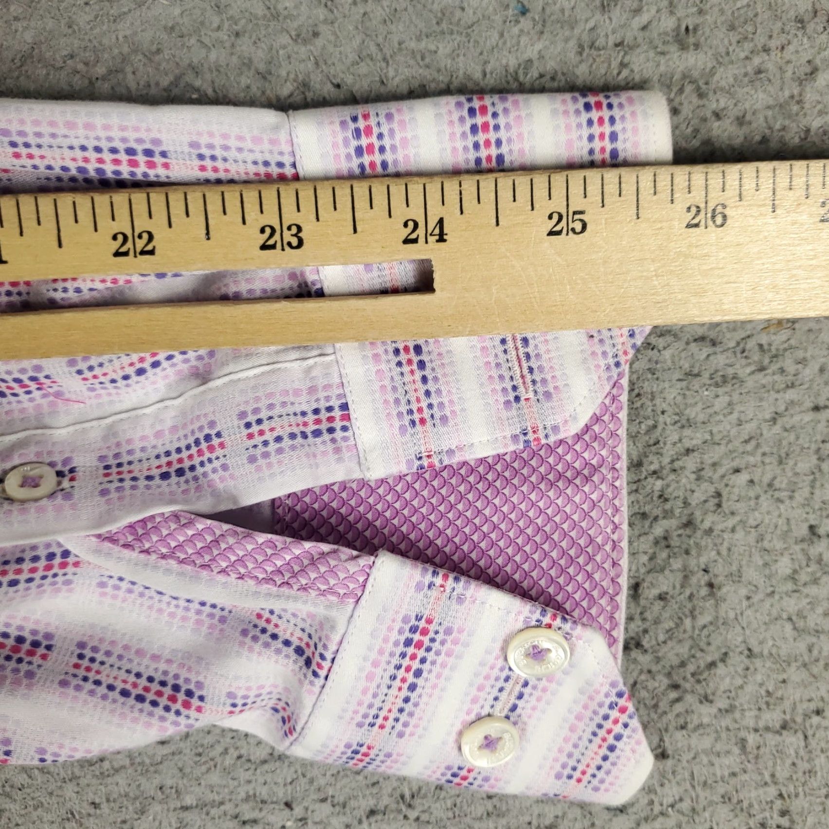 BUGATCHI Bugatchi Uomo Shirt Mens Large Purple Striped Button Up Long Sleeve Size US L / EU 52-54 / 3 - 6 Thumbnail