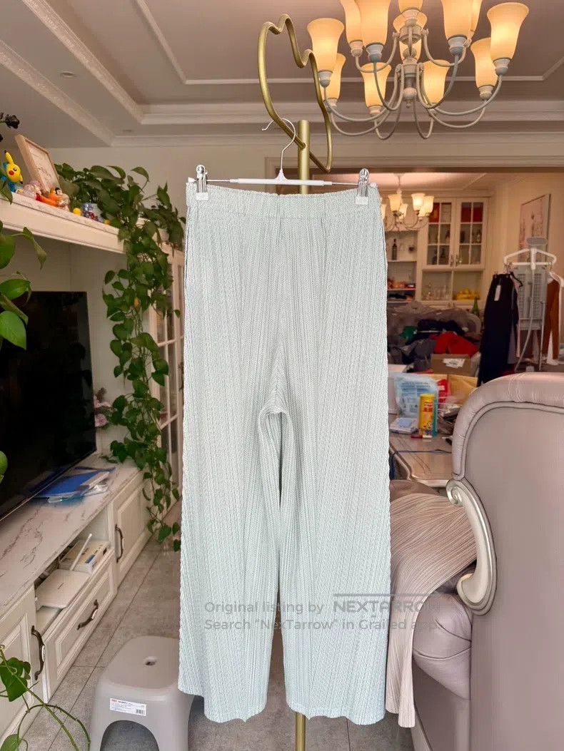 Issey Miyake Issey Miyake size:5 Light Green Straight - Leg Wide - Leg Size 31" - 5 Thumbnail