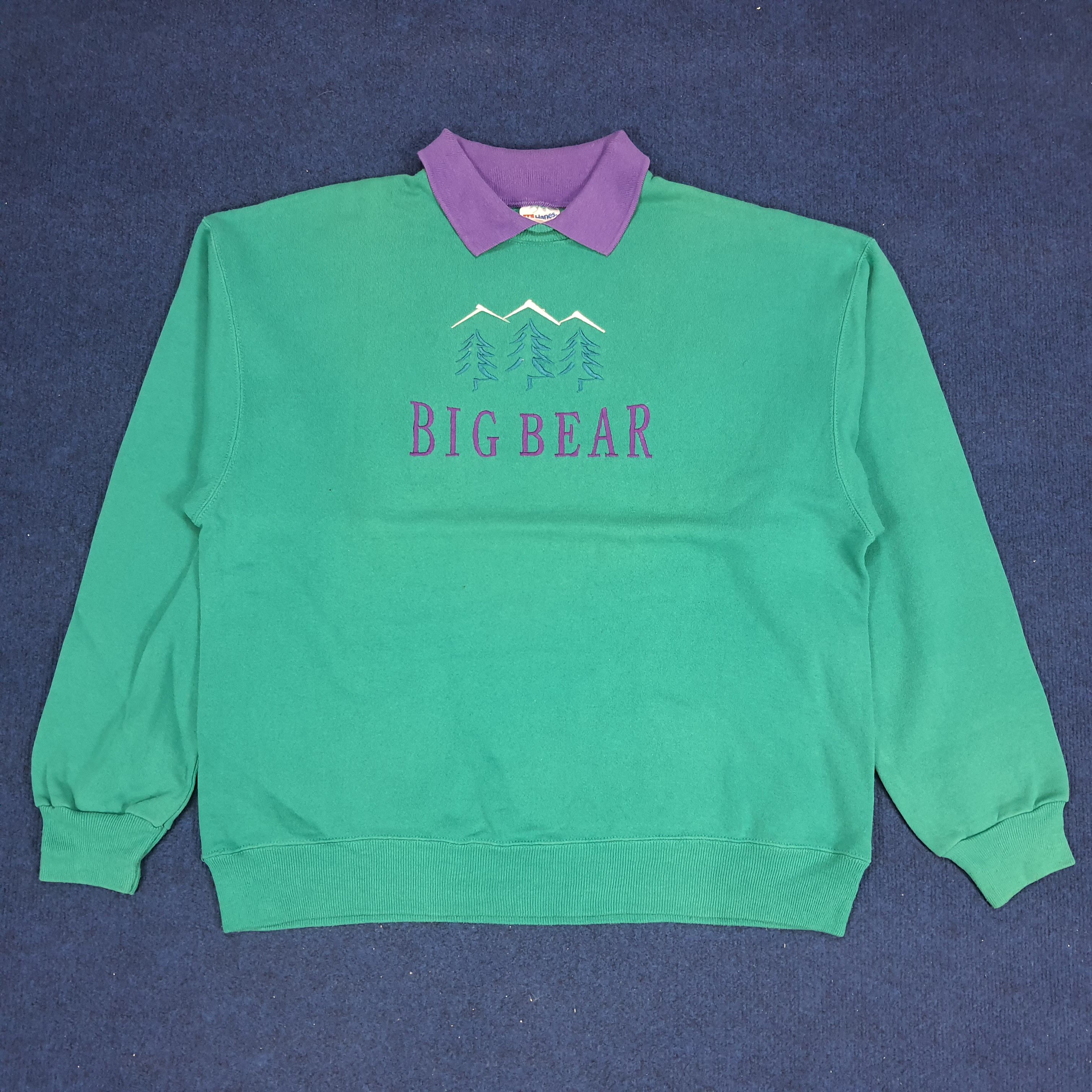 California Republic × Vintage Vintage BIG BEAR Spell Out Embroidery Outdoor Sweatshirt Size US L / EU 52-54 / 3 - 1 Thumbnail