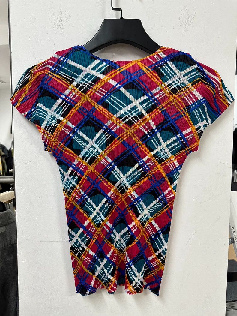 Issey Miyake issey miyake size 3 Color plaid pleated short sleeve 2504- Size M / US 6-8 / IT 42-44 - 7 Thumbnail